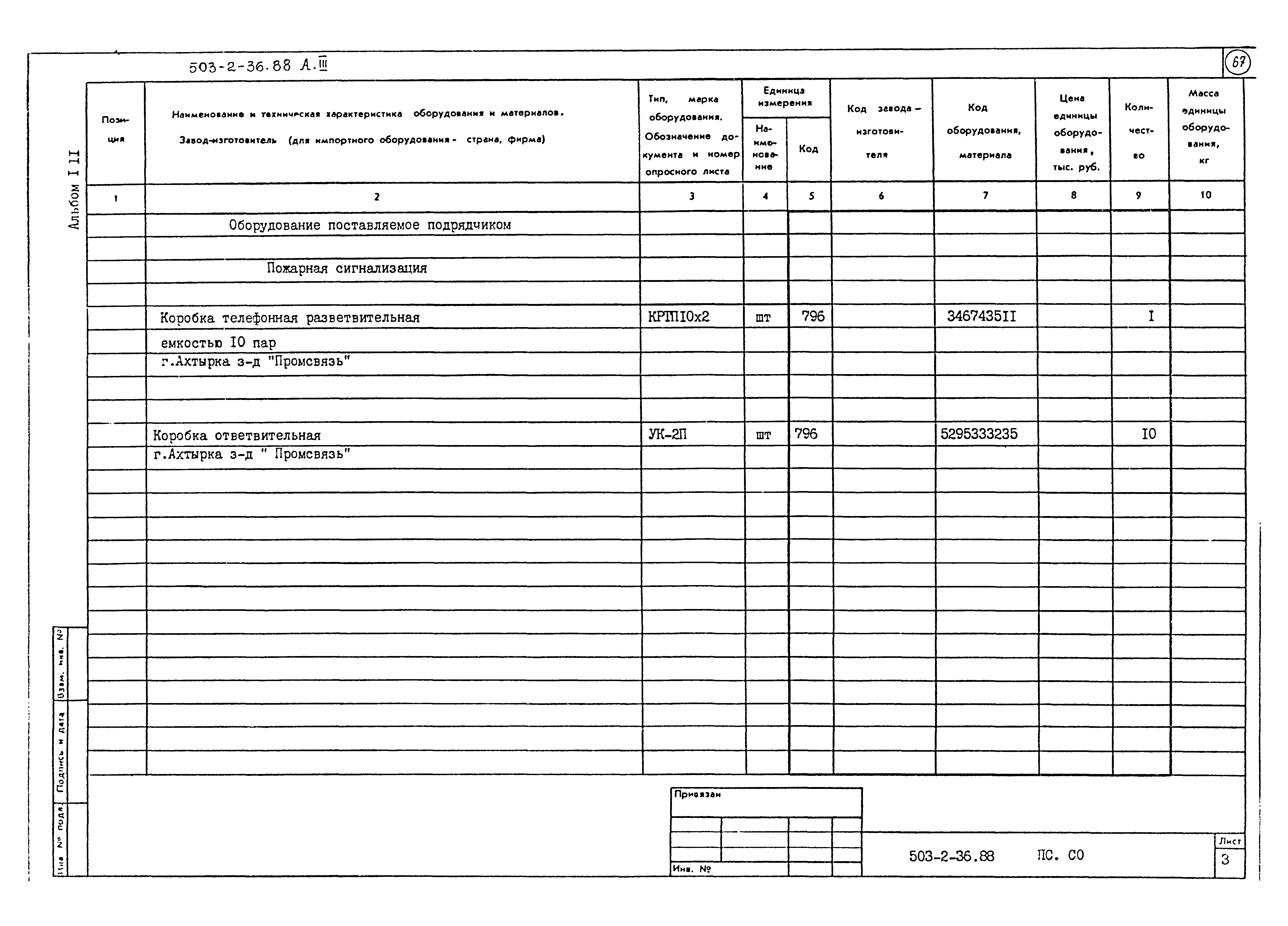 Типовой проект 503-2-36.88