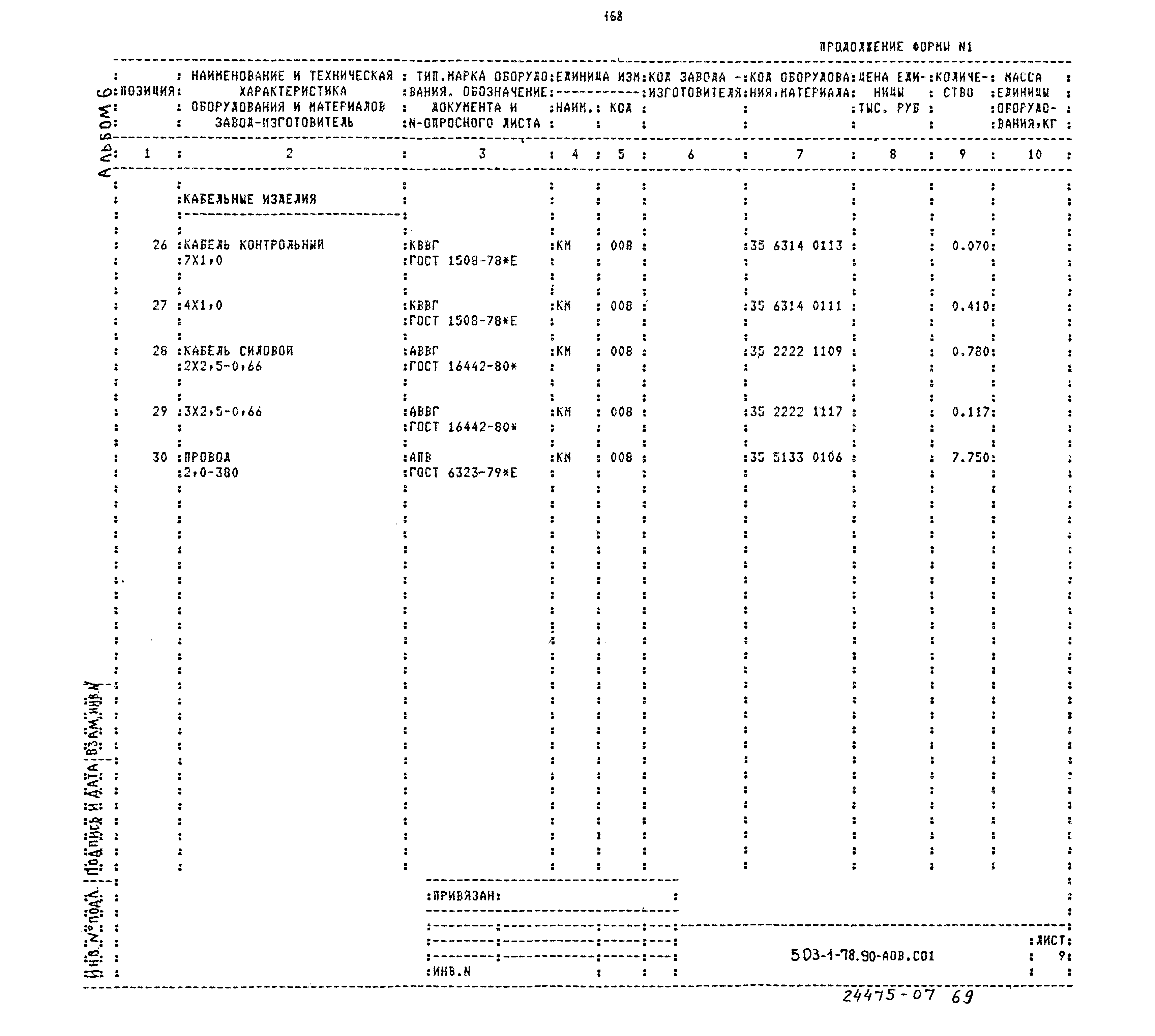 Типовой проект 503-1-78.90