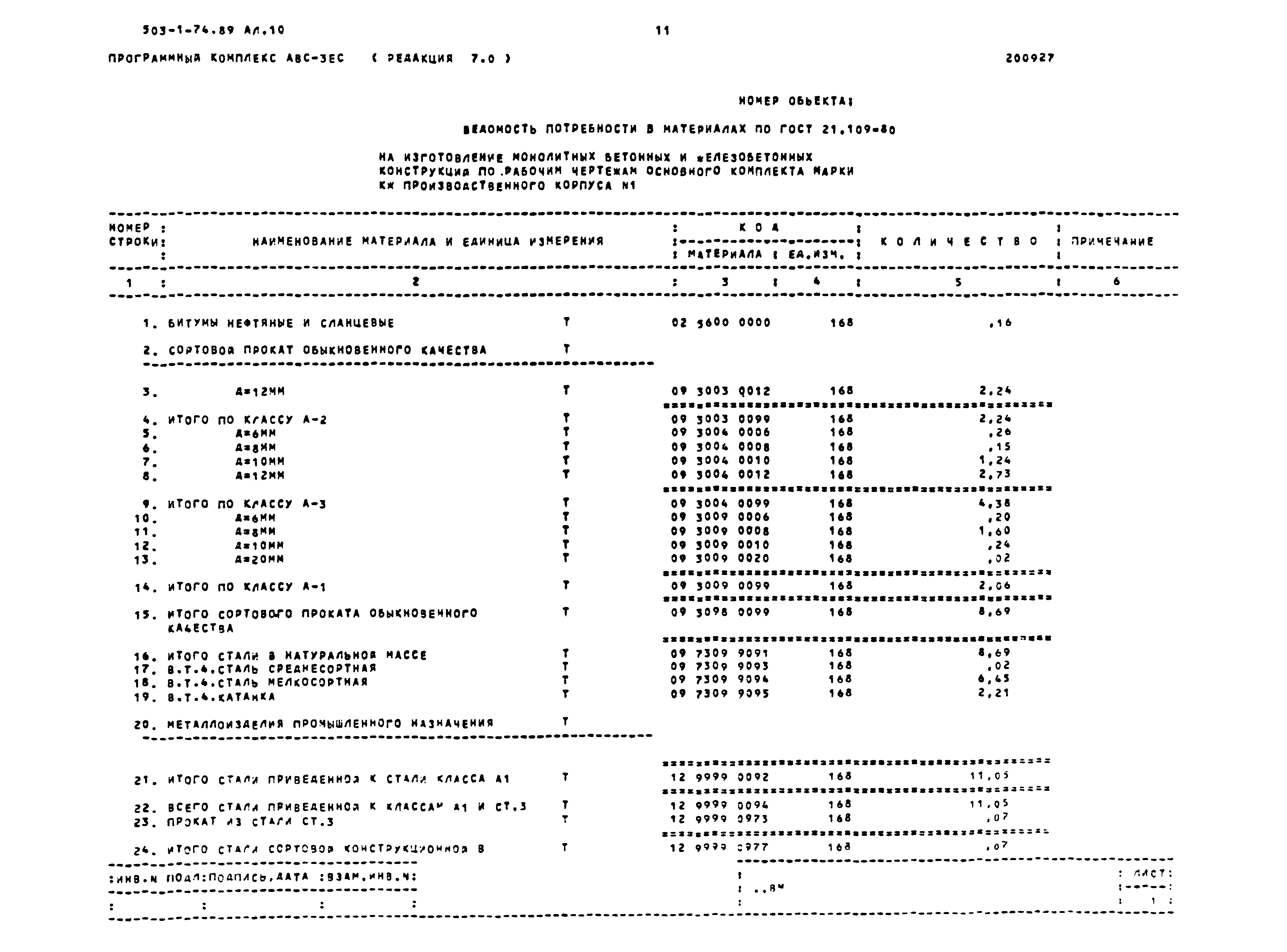 Типовой проект 503-1-74.89