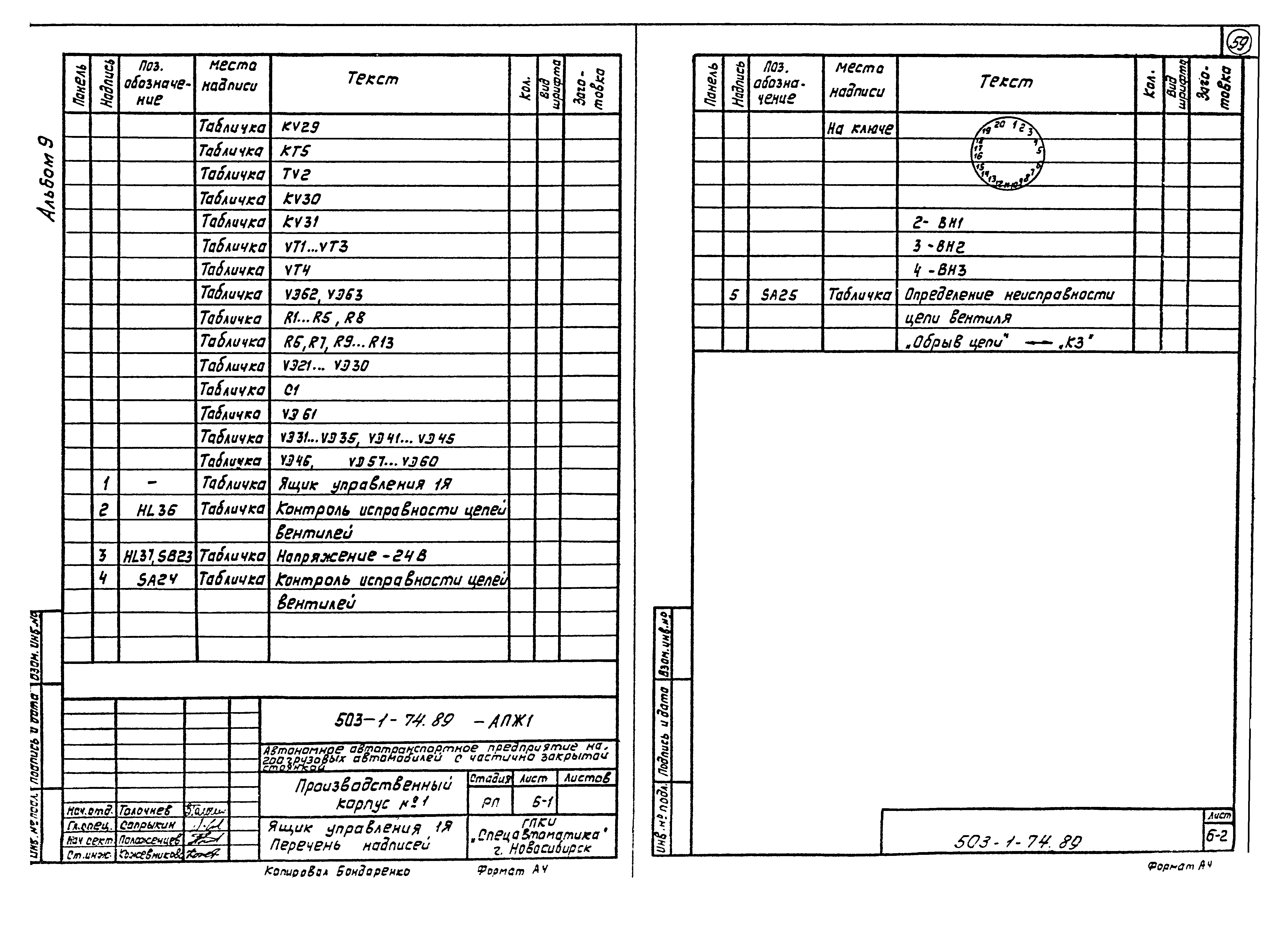 Типовой проект 503-1-74.89