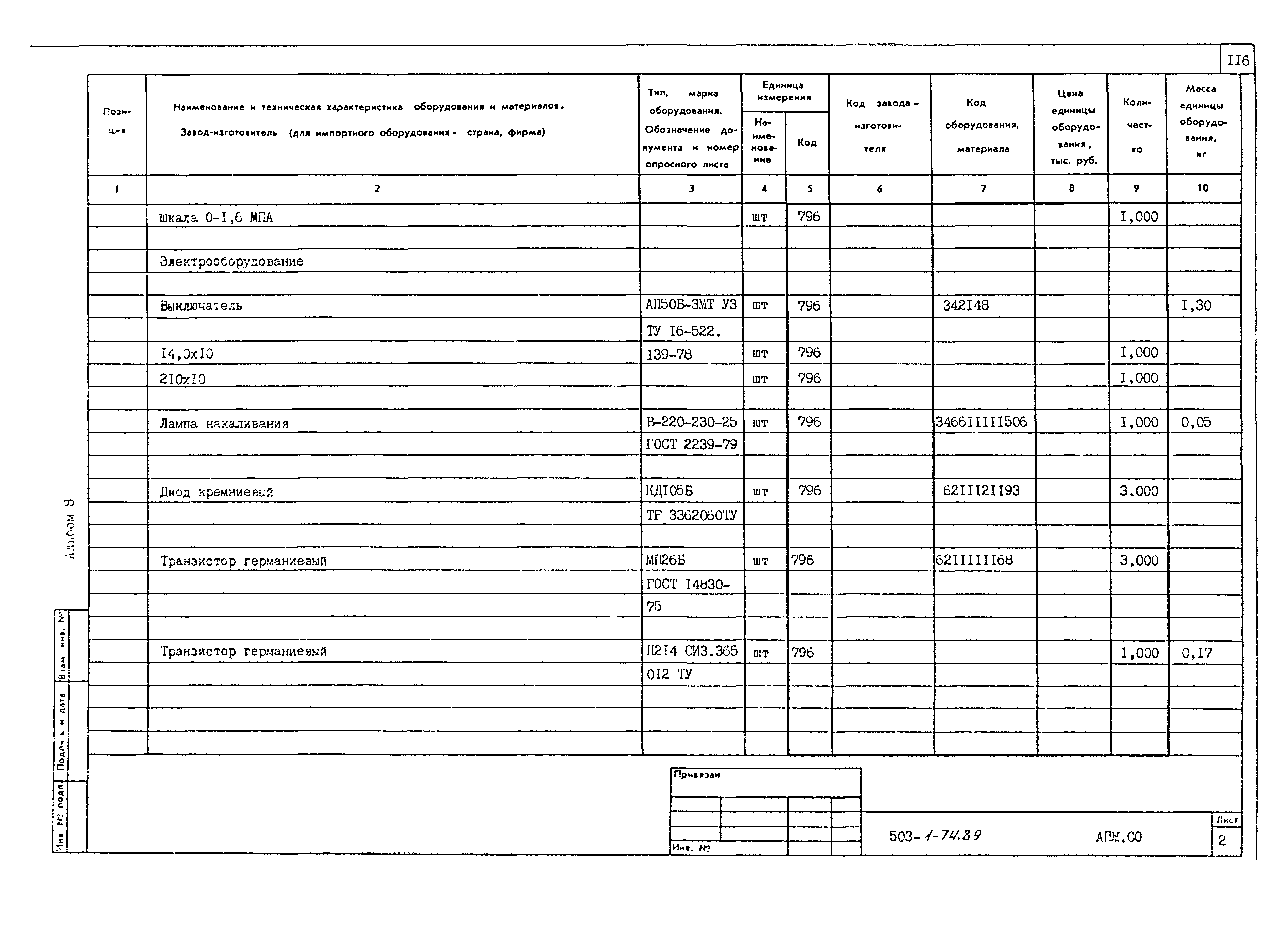 Типовой проект 503-1-74.89