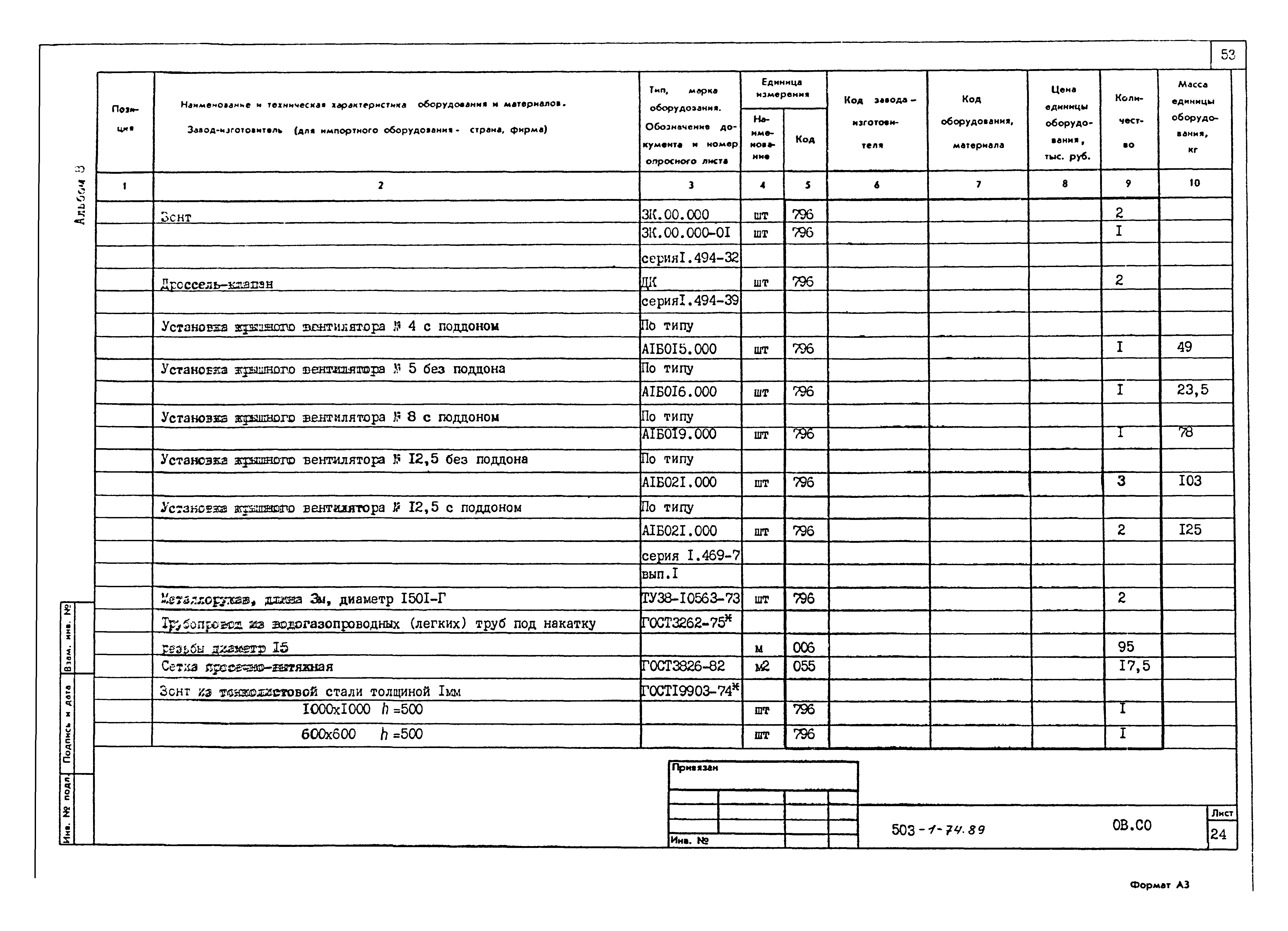 Типовой проект 503-1-74.89