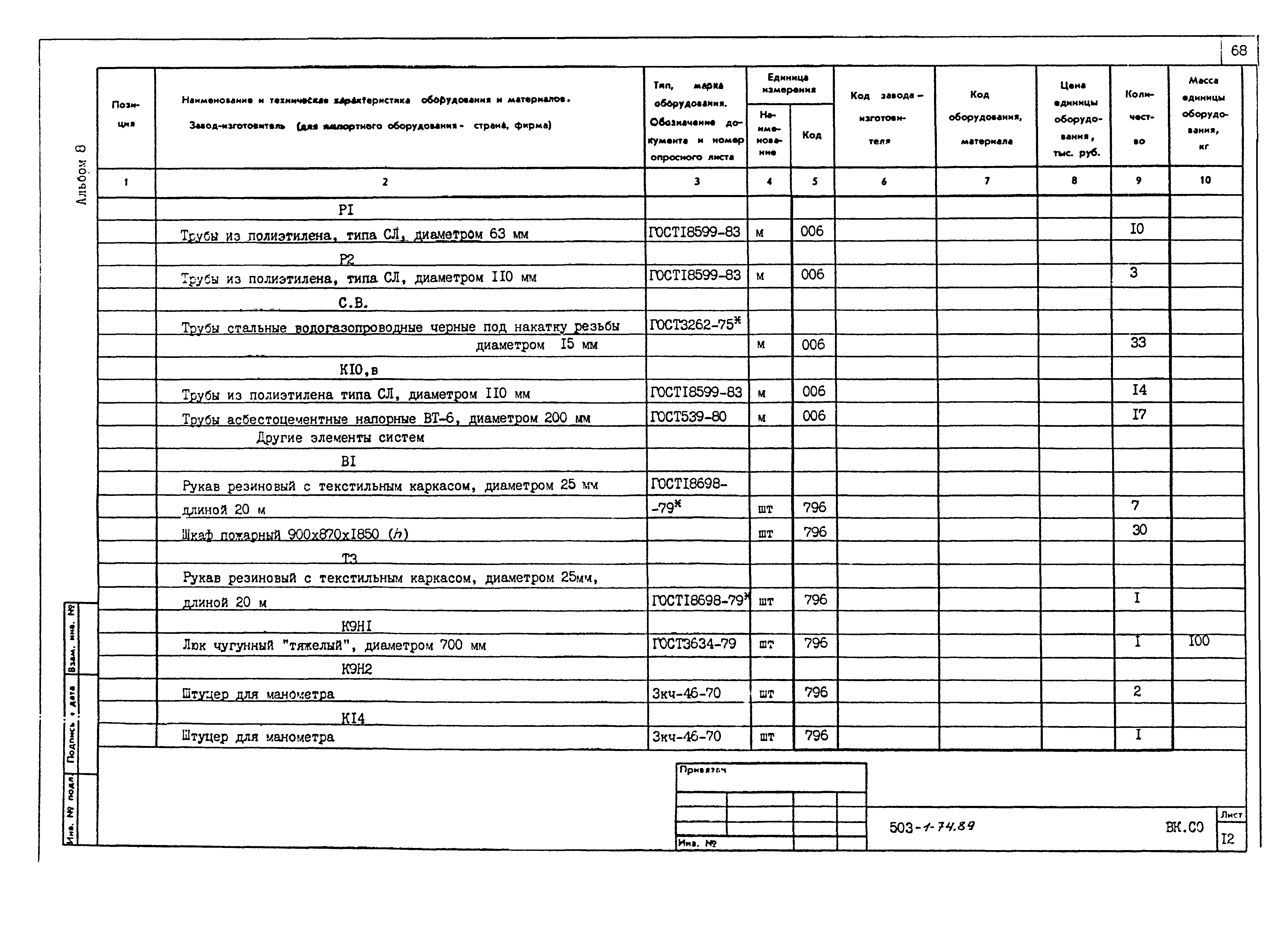 Типовой проект 503-1-74.89