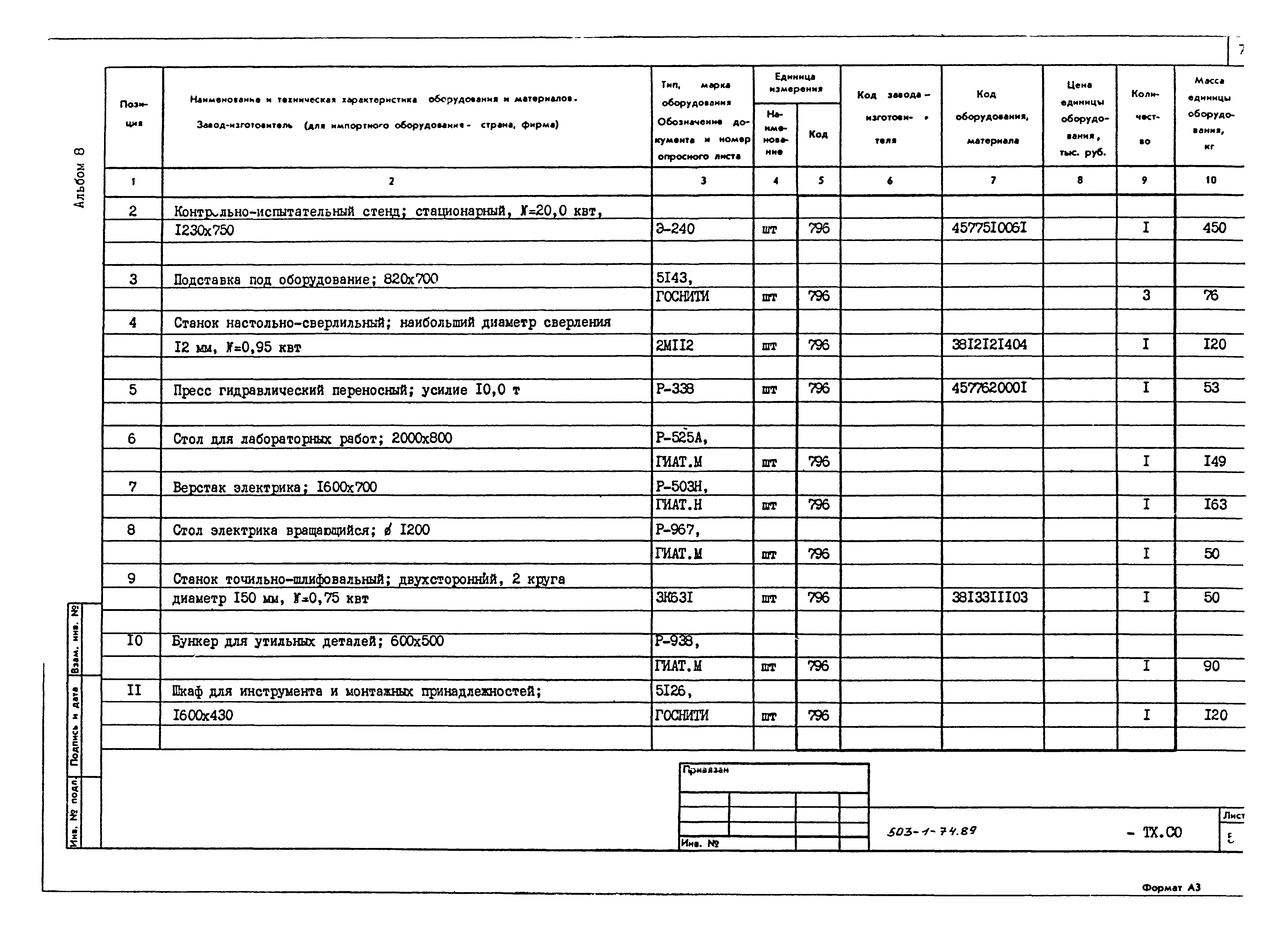Типовой проект 503-1-74.89