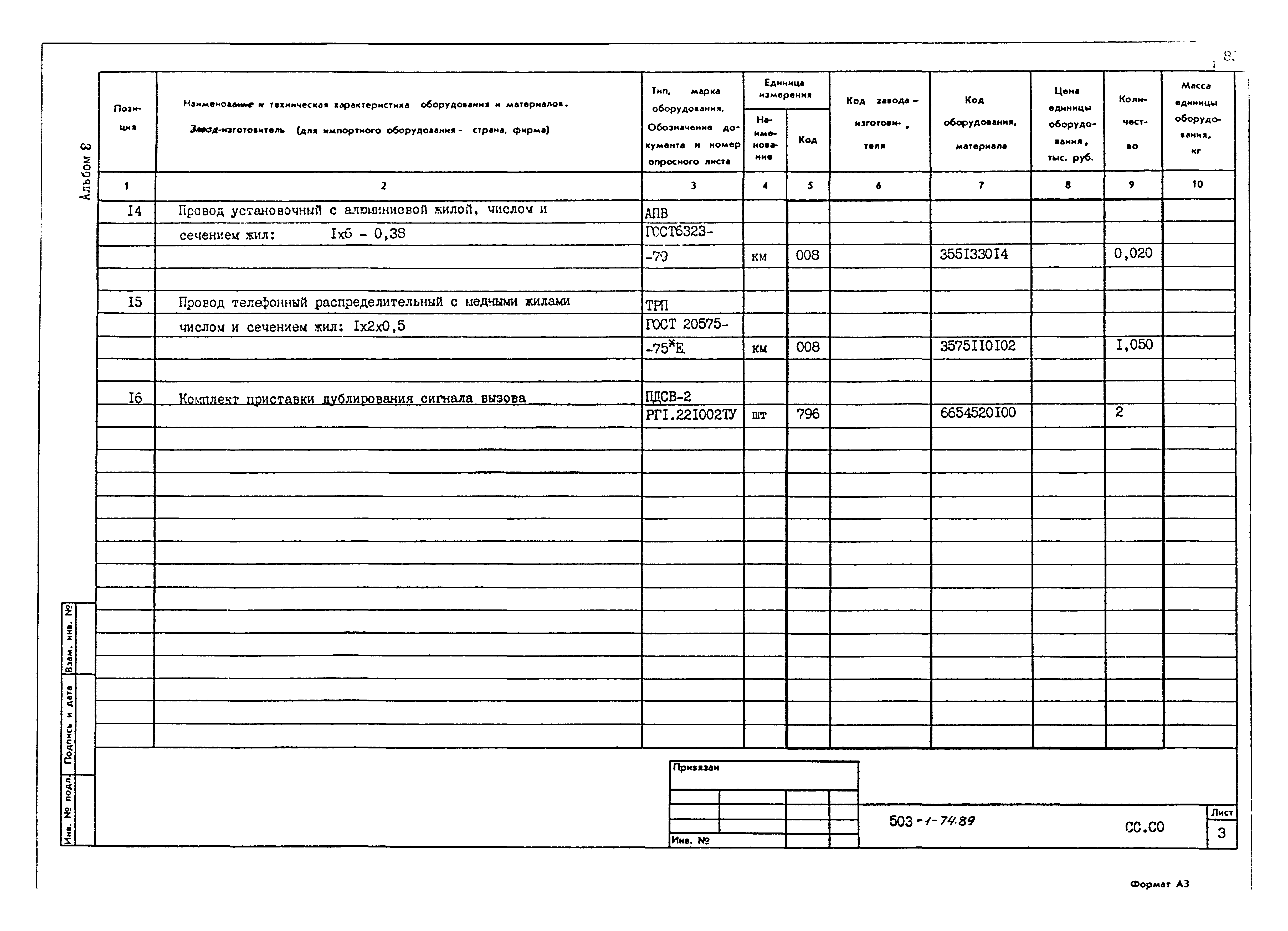 Типовой проект 503-1-74.89