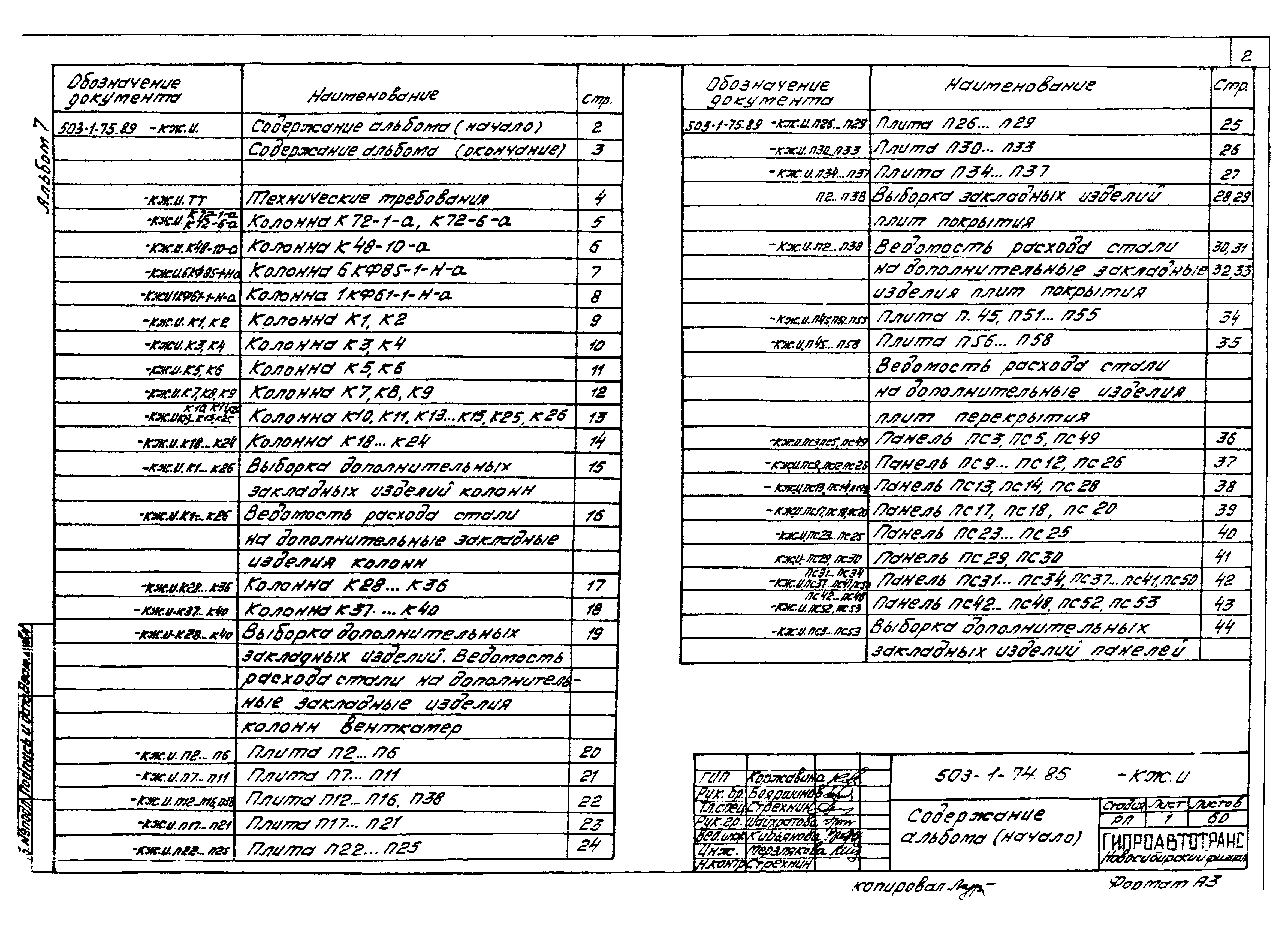 Типовой проект 503-1-74.89
