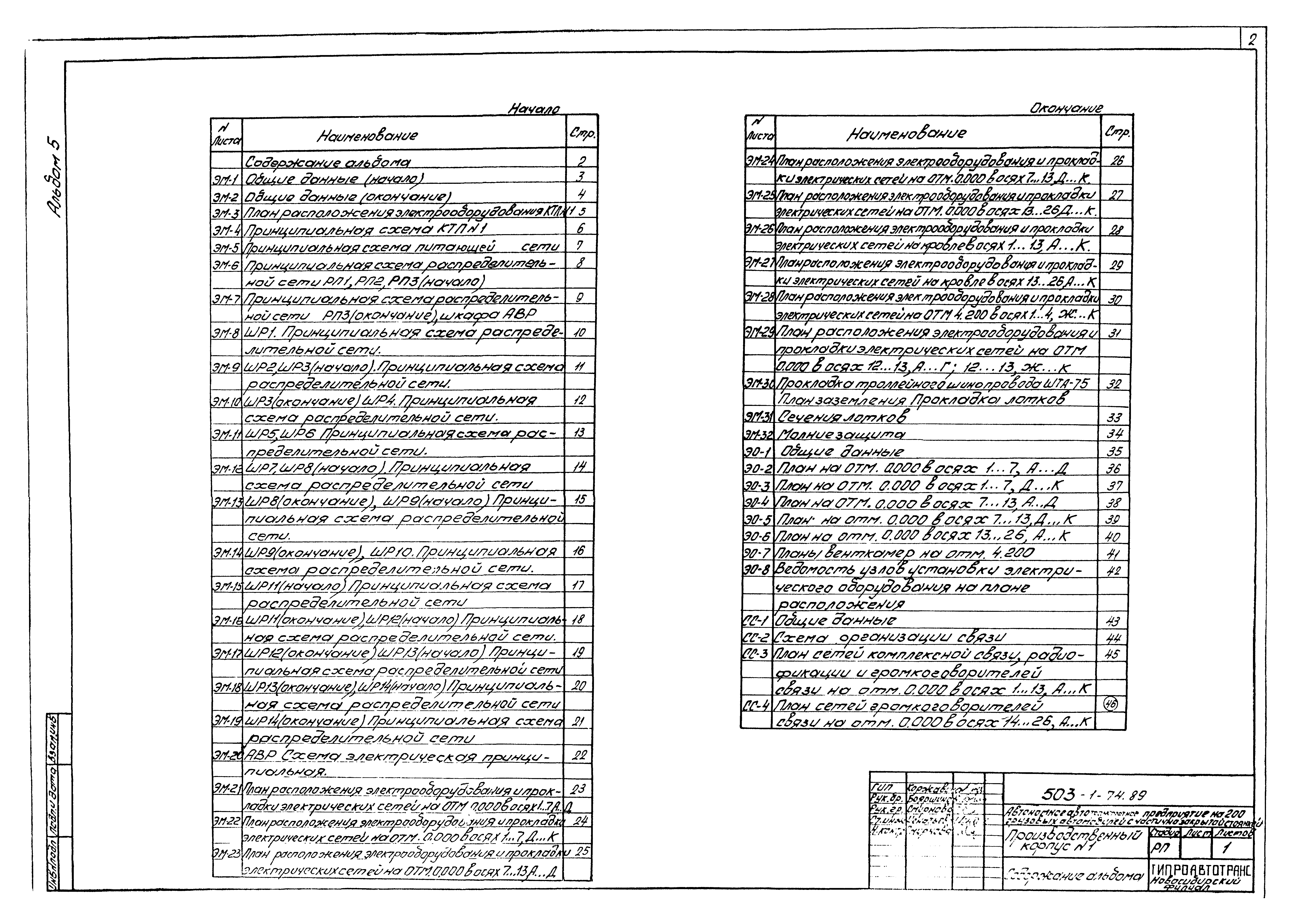 Типовой проект 503-1-74.89