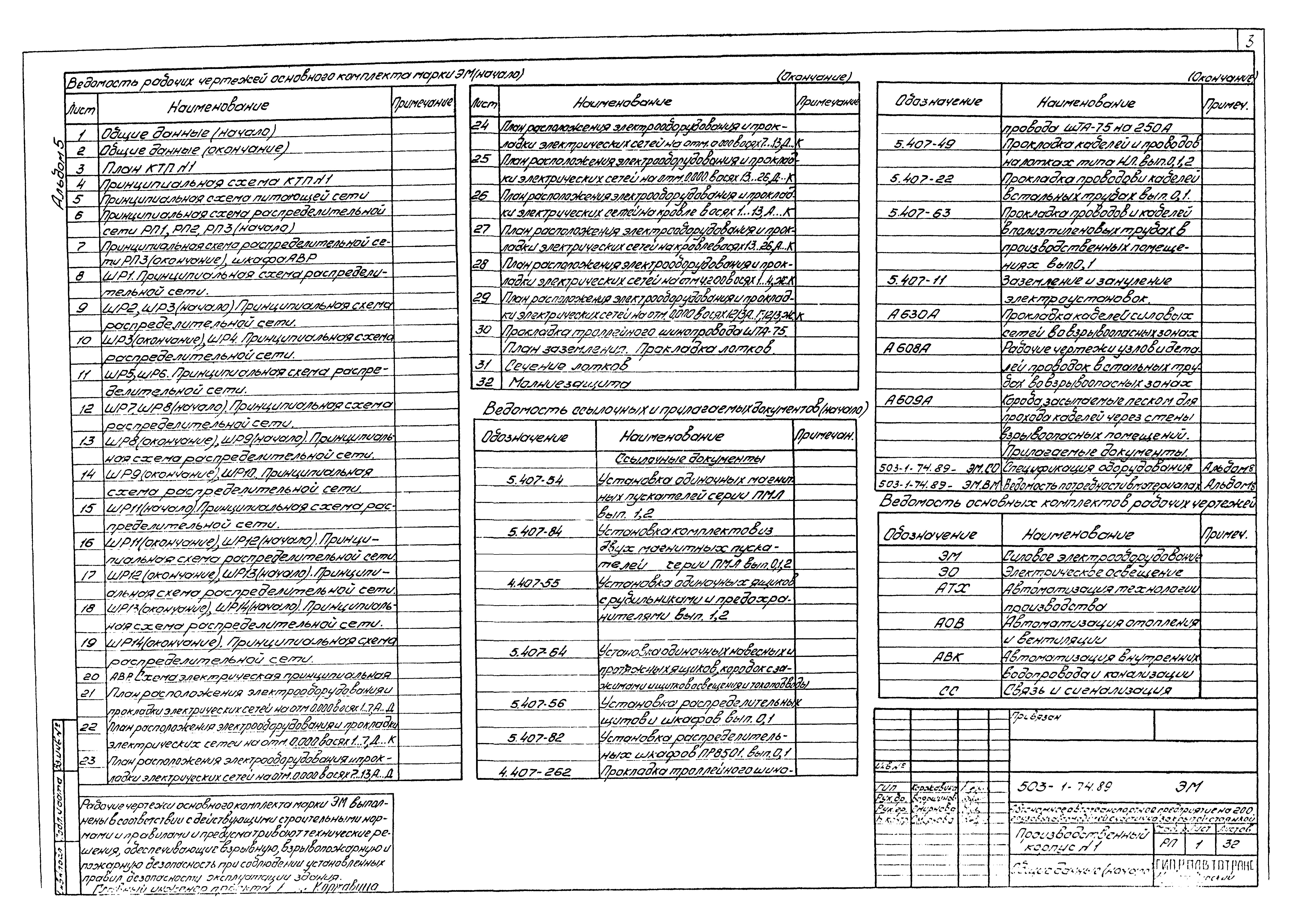 Типовой проект 503-1-74.89