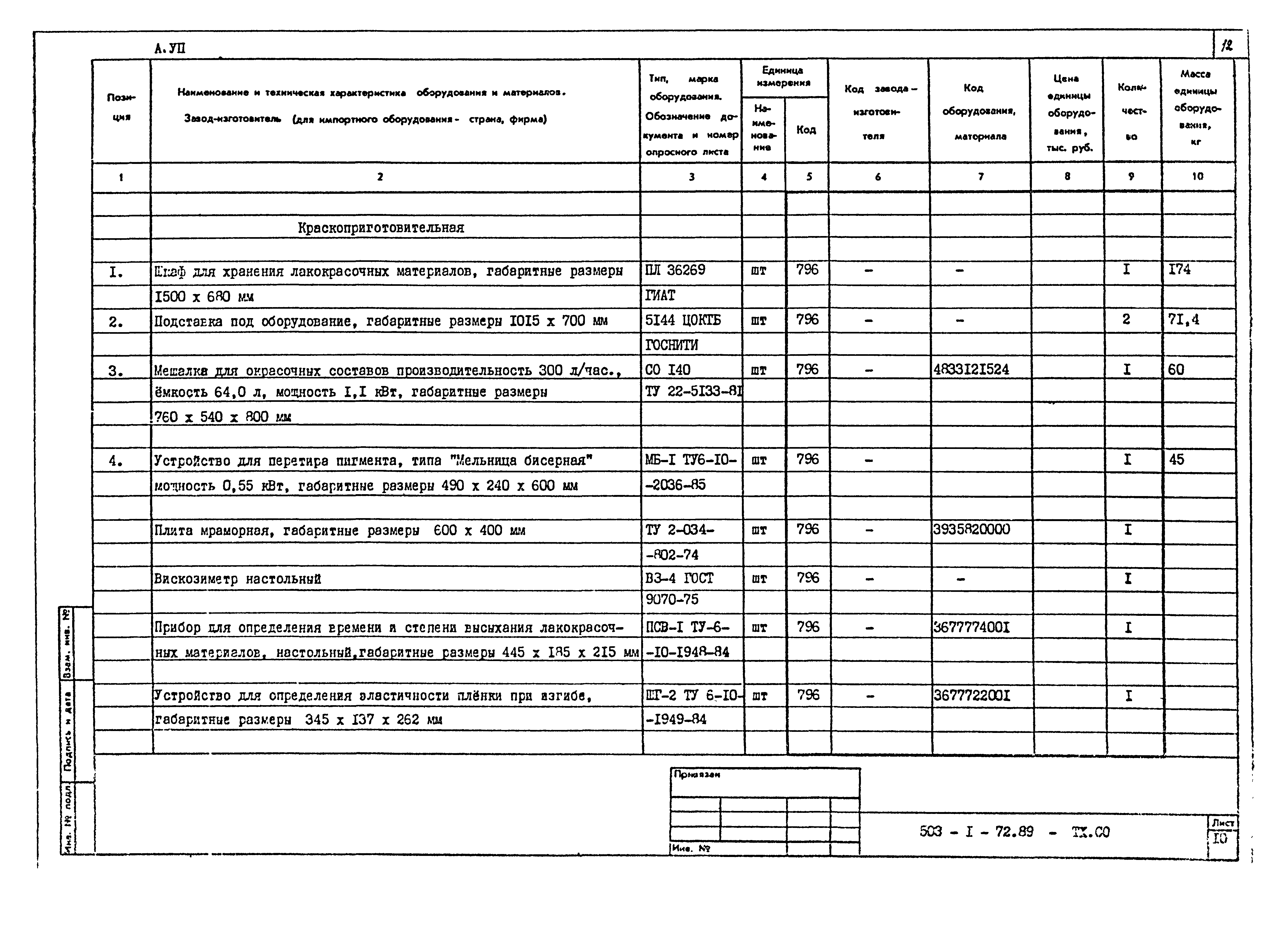 Типовой проект 503-1-72.89