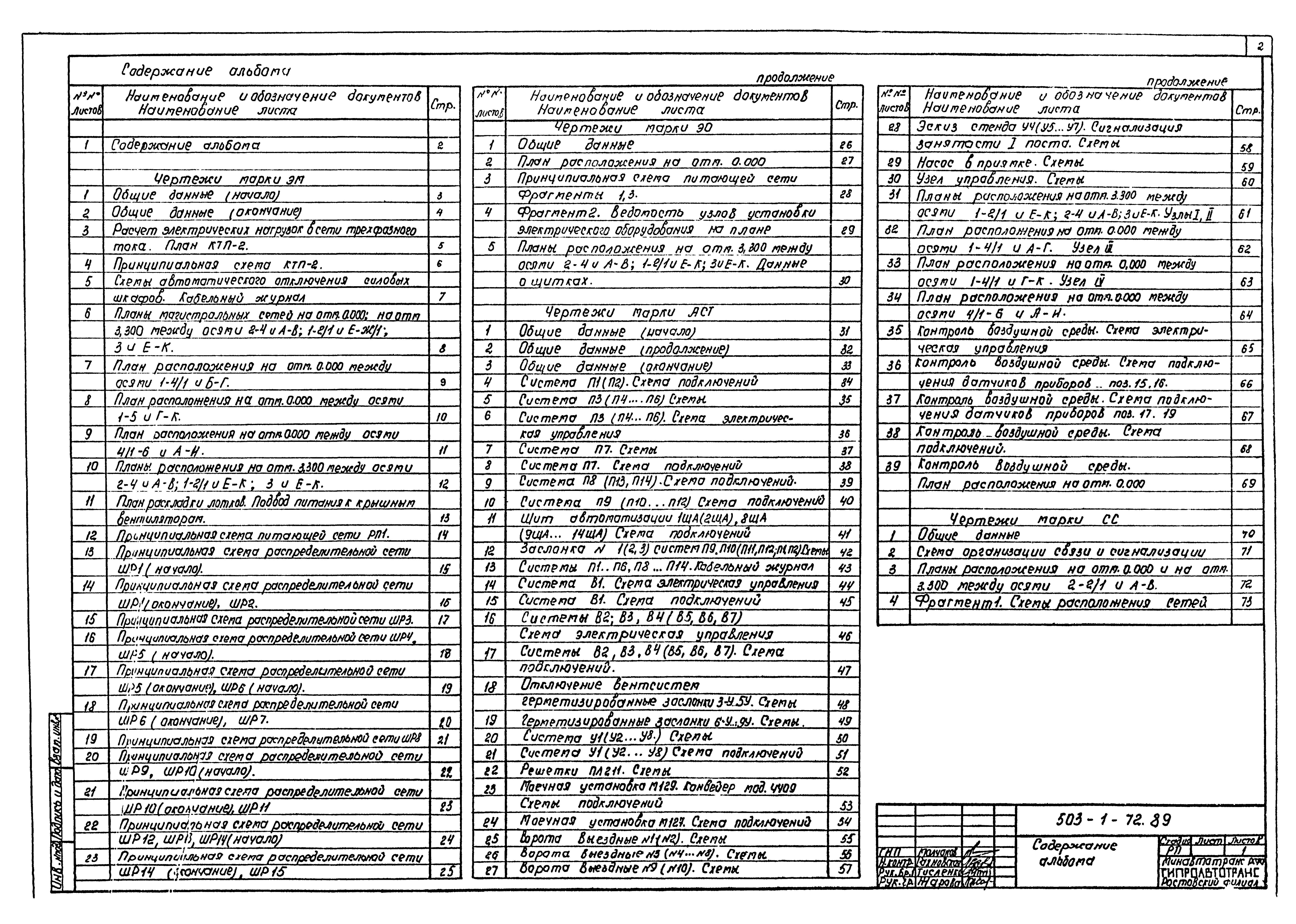 Типовой проект 503-1-72.89