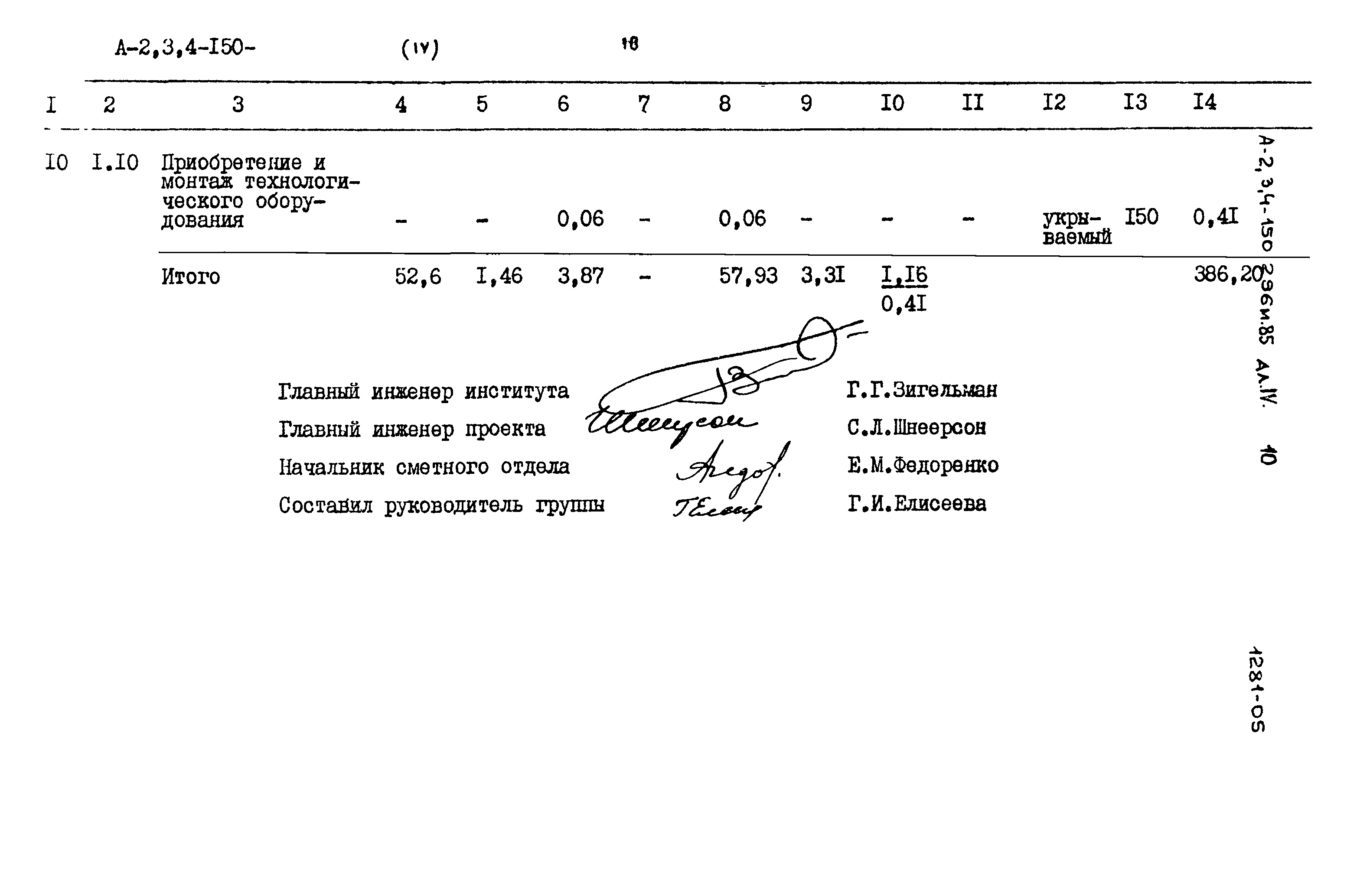 Типовой проект А-II,III,IV-150-296м.85