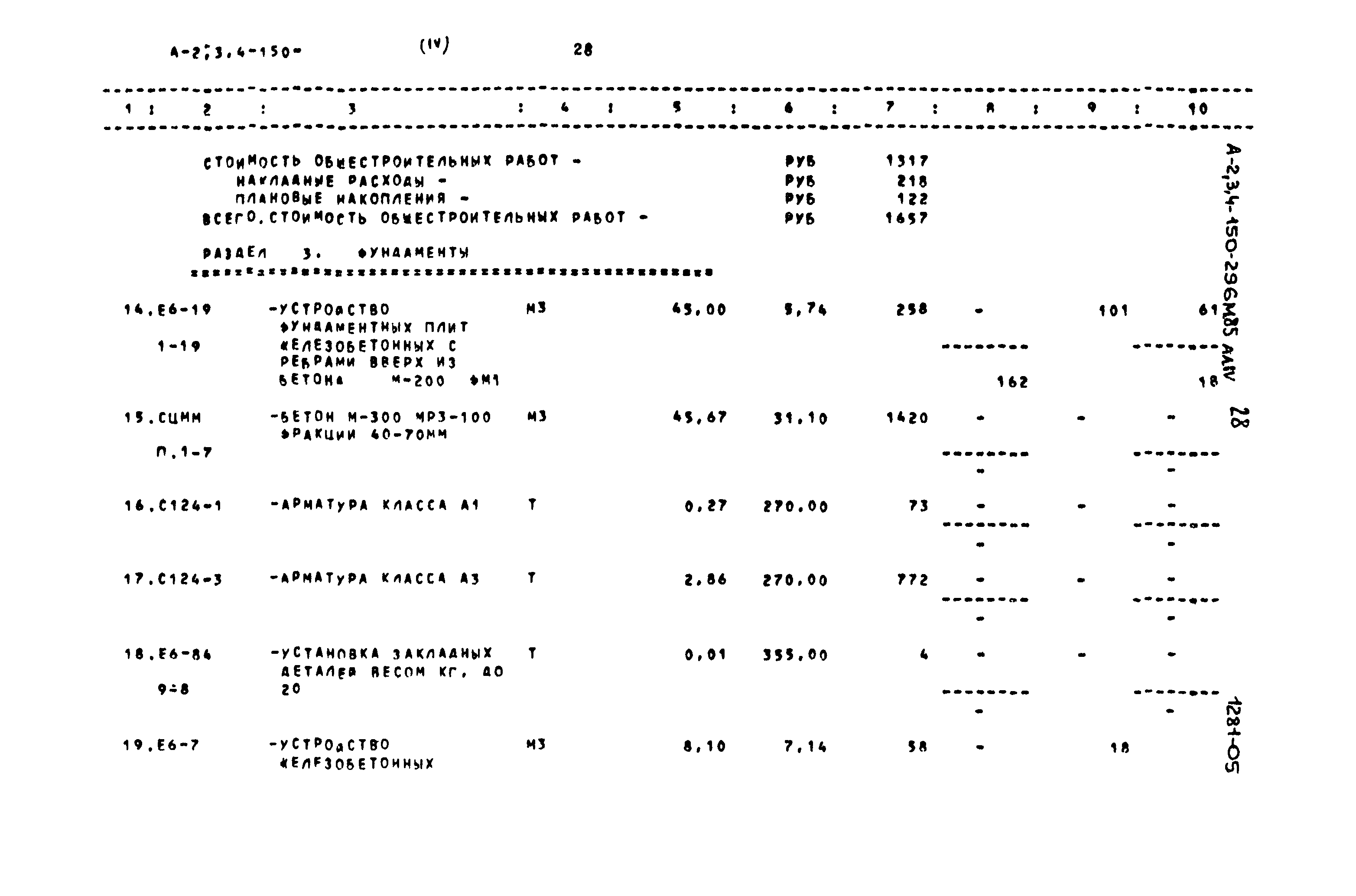 Типовой проект А-II,III,IV-150-296м.85