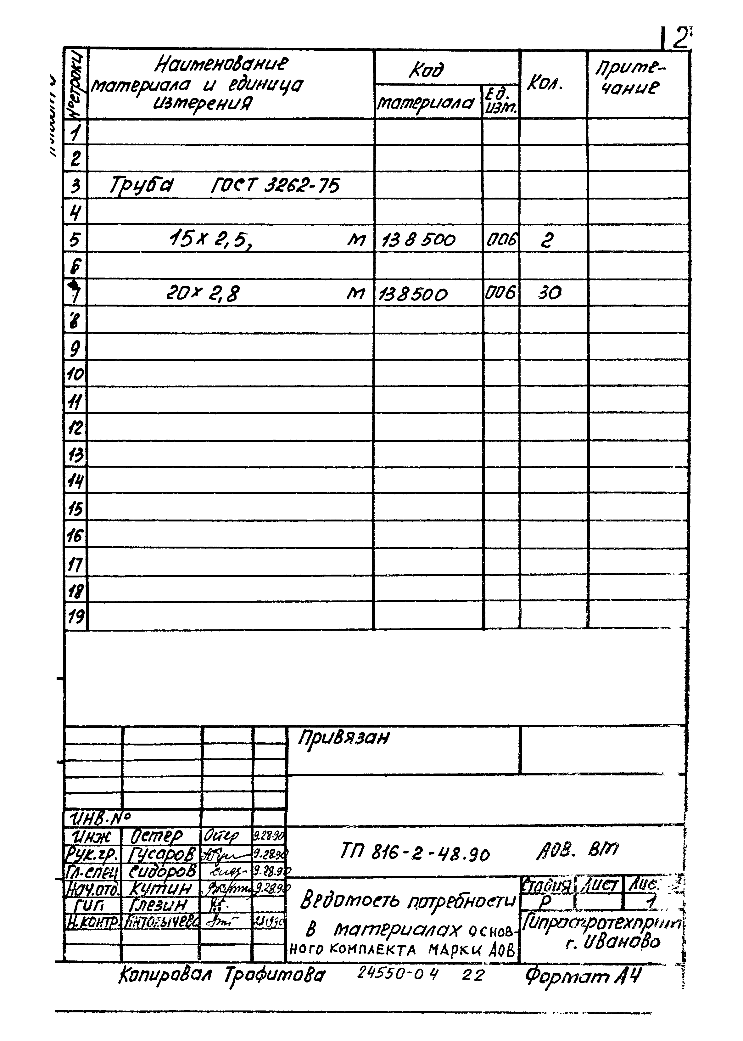 Типовой проект 816-2-48.90