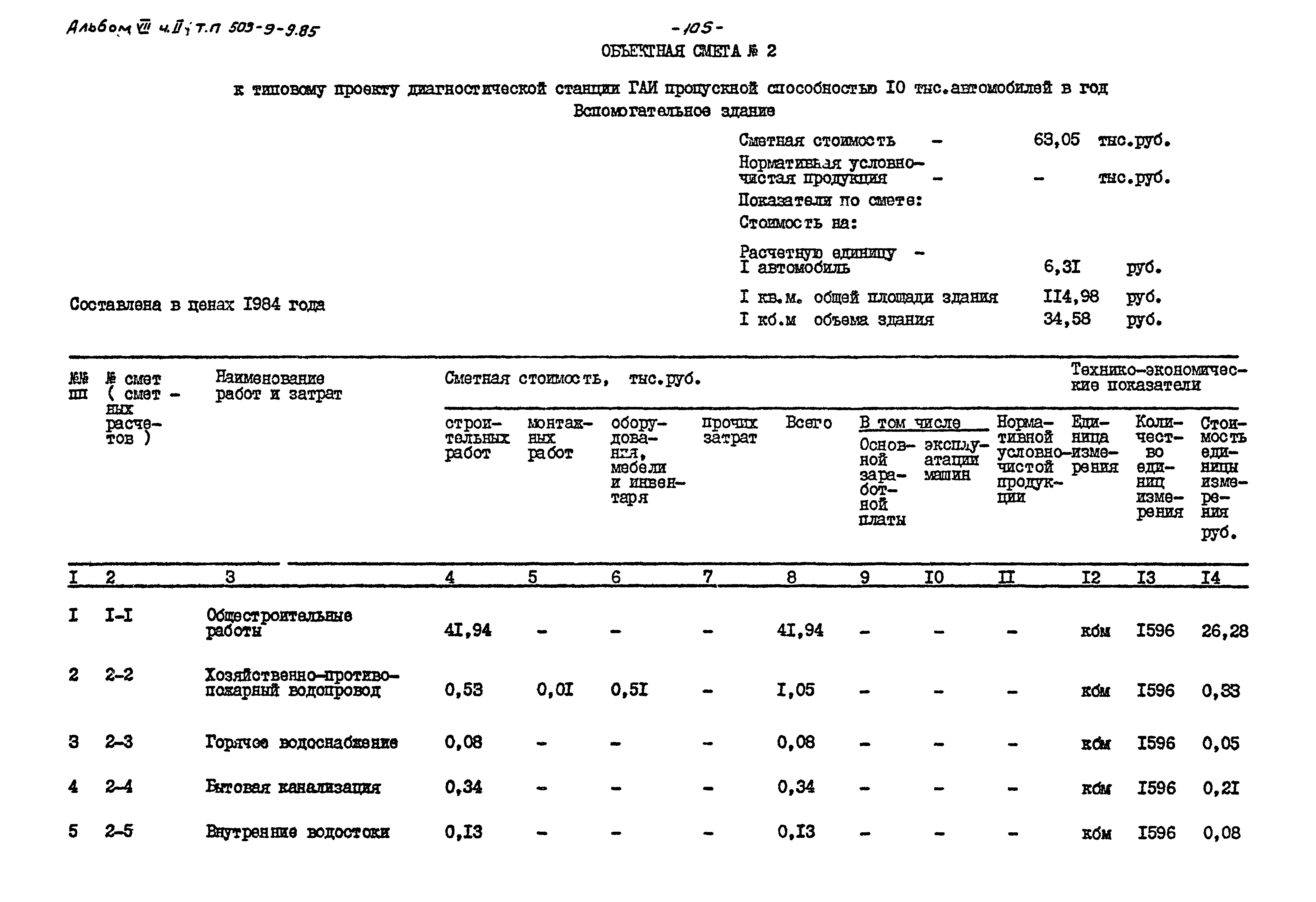 Типовой проект 503-9-9.85