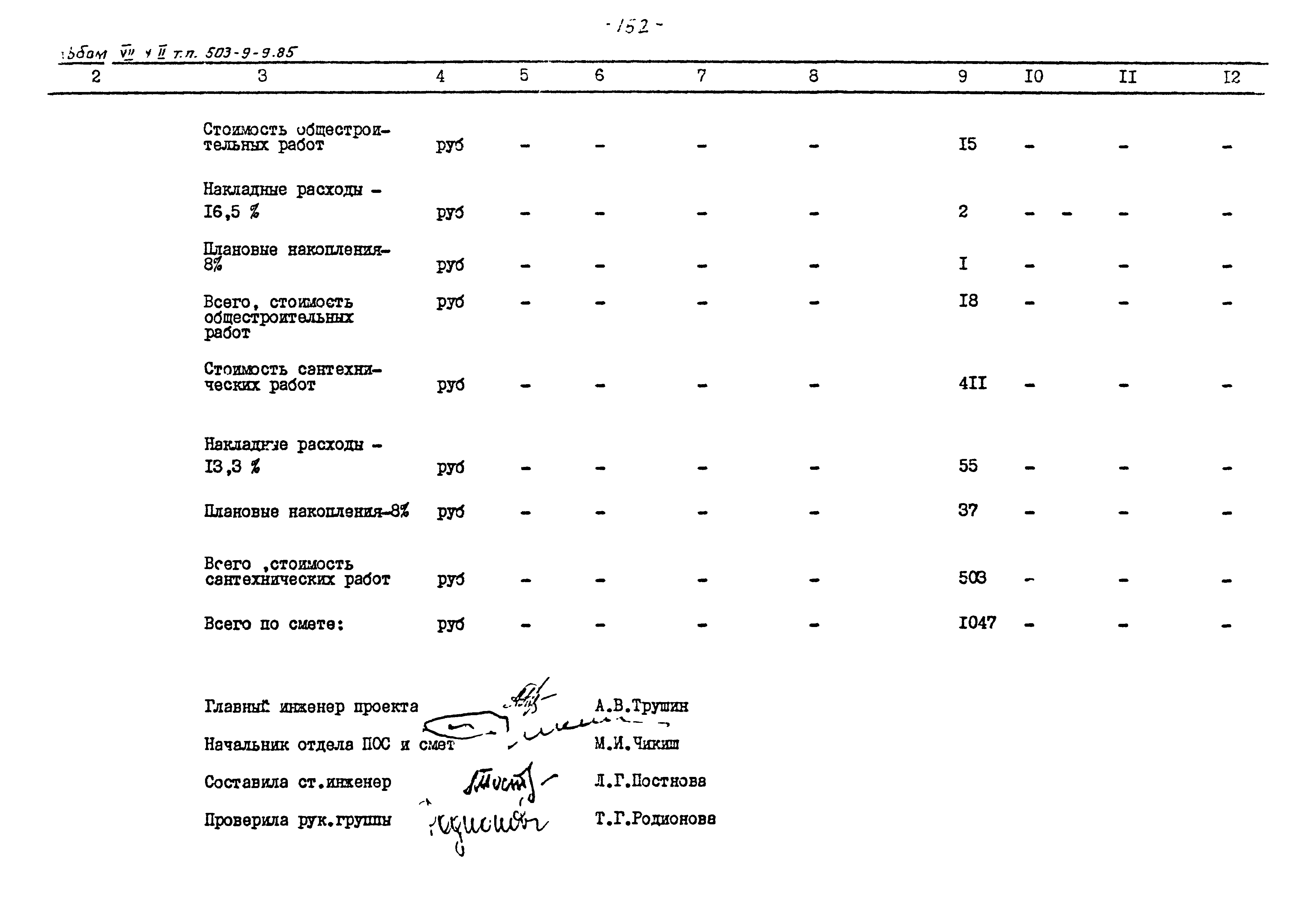 Типовой проект 503-9-9.85