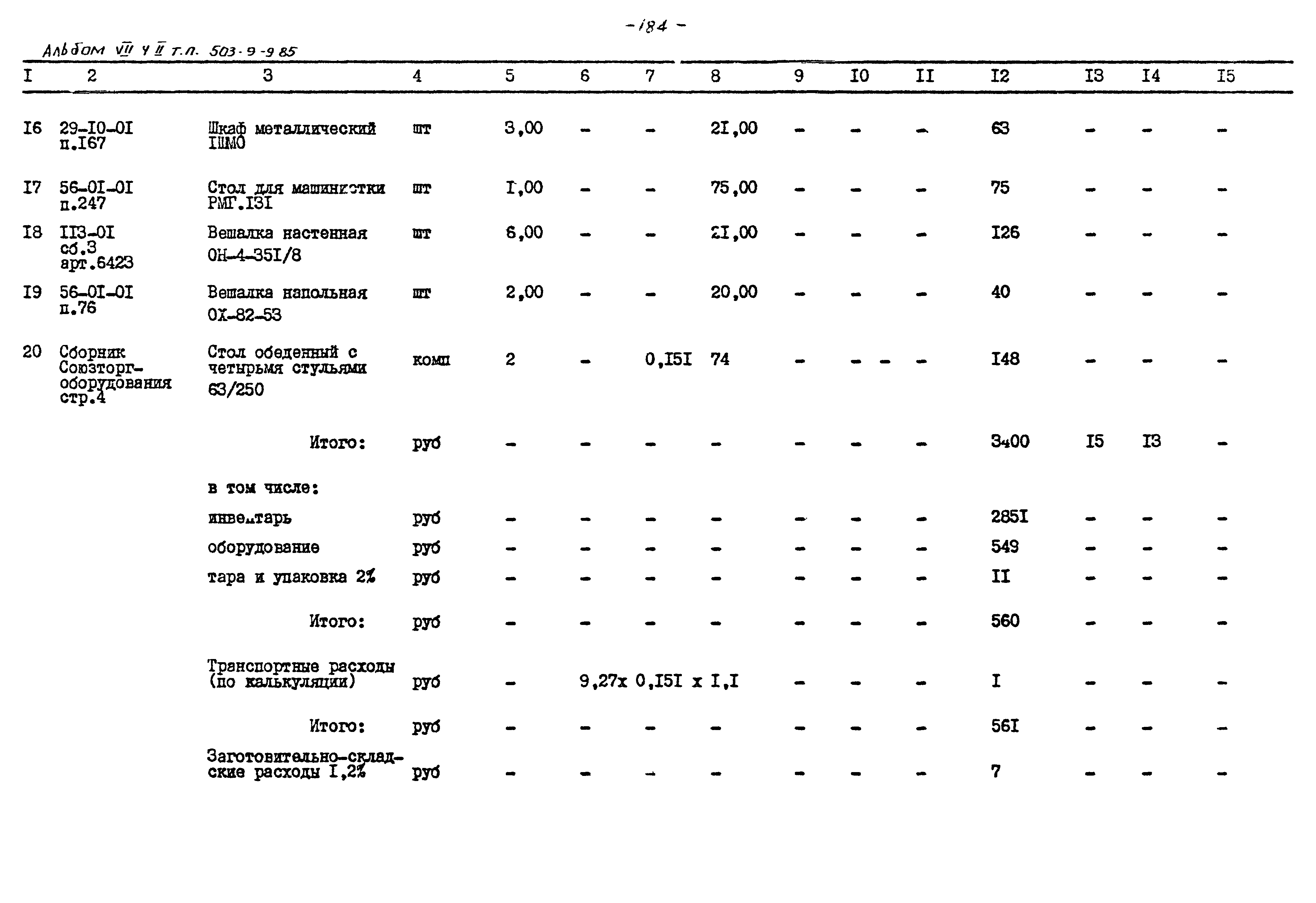 Типовой проект 503-9-9.85