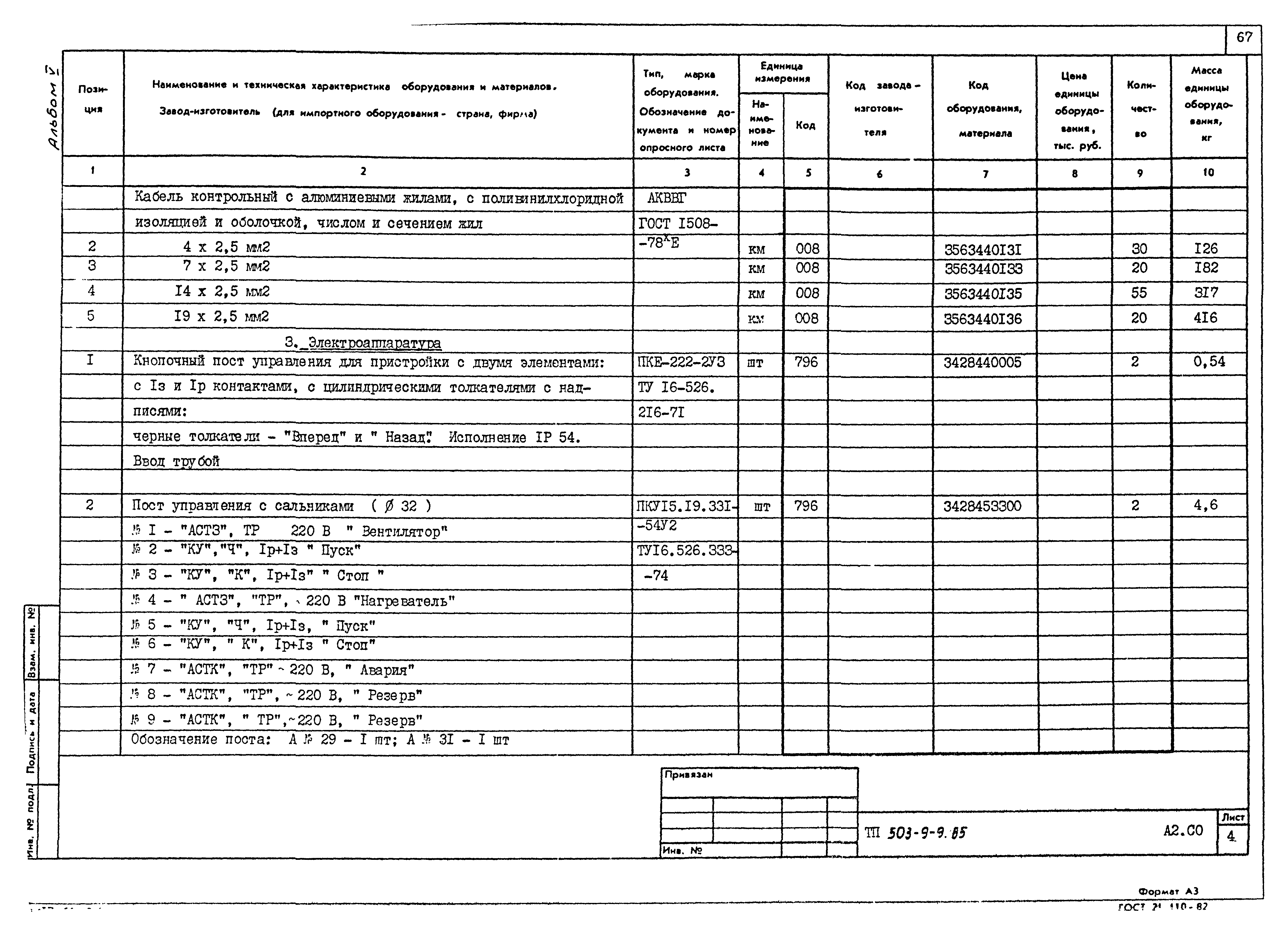 Типовой проект 503-9-9.85