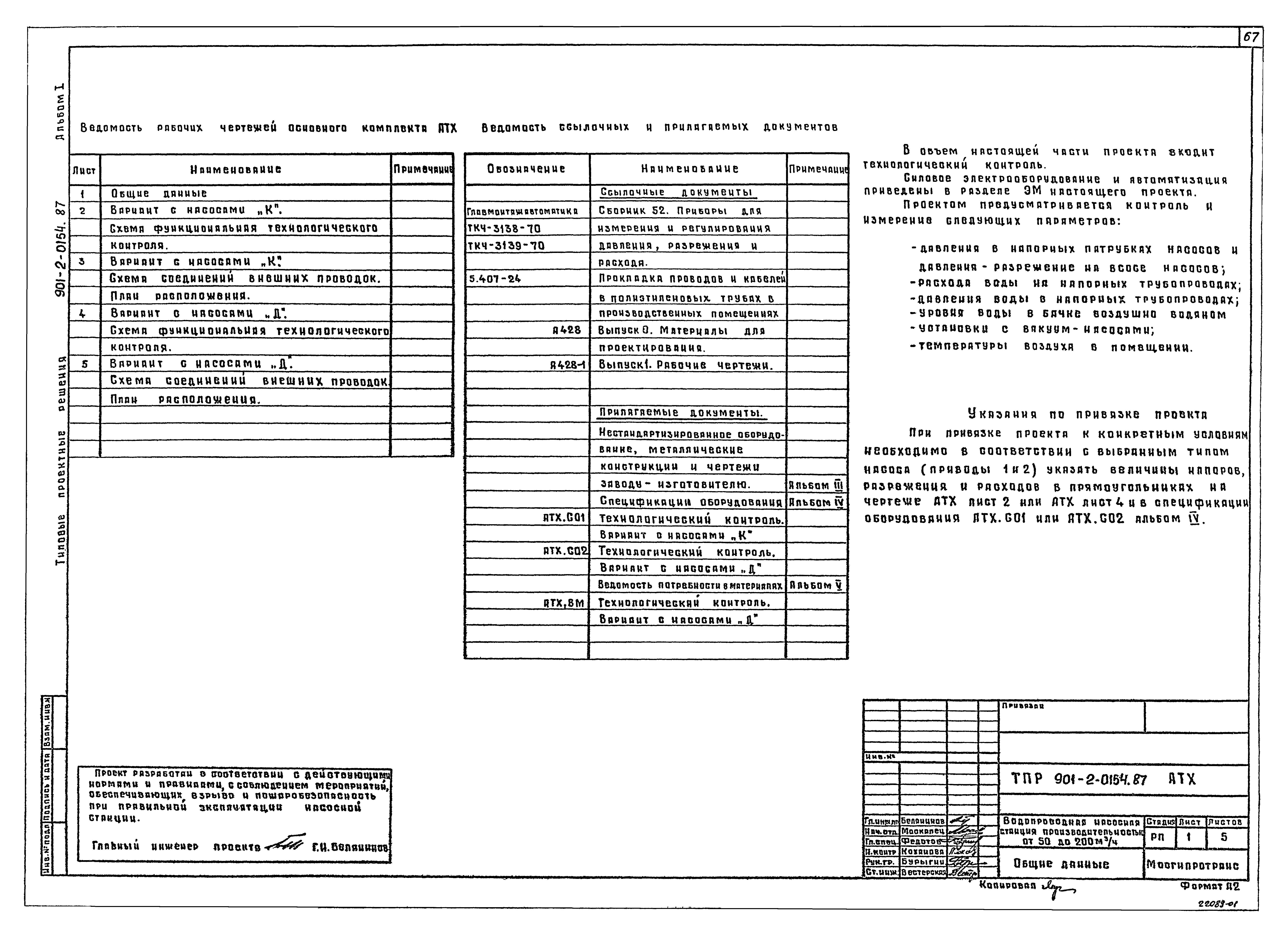 Типовые проектные решения 901-2-0154.87