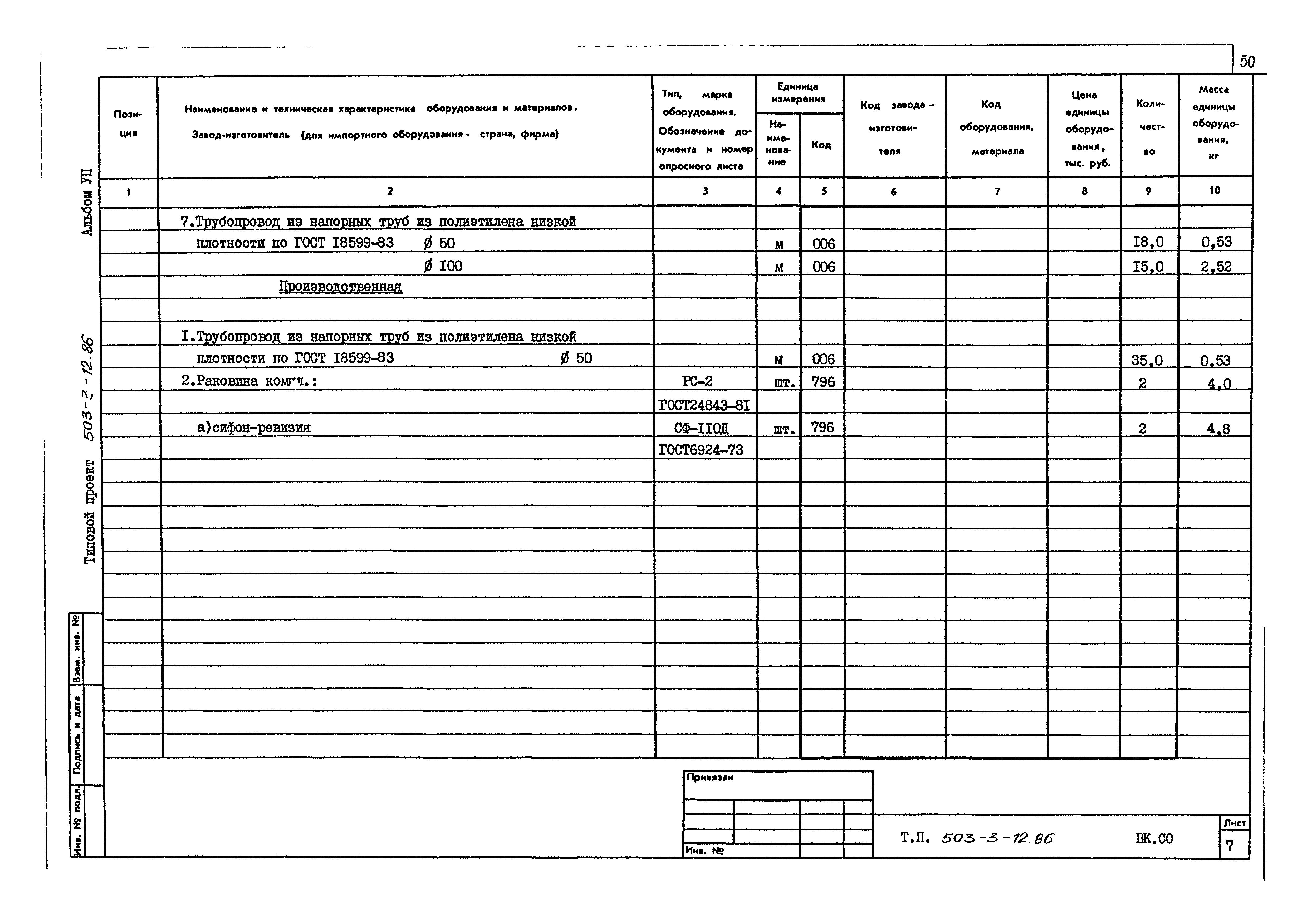 Типовой проект 503-3-12.86