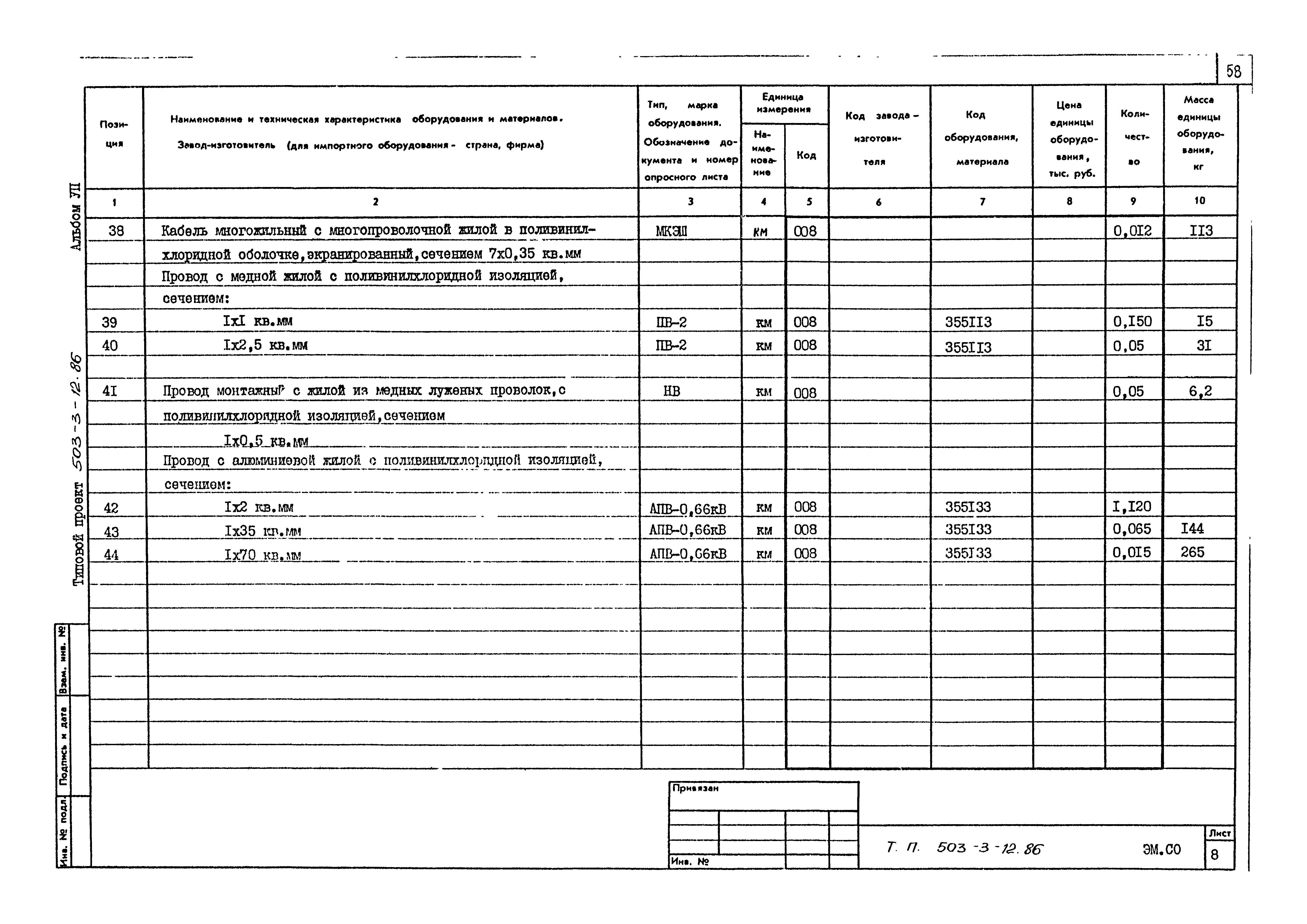 Типовой проект 503-3-12.86