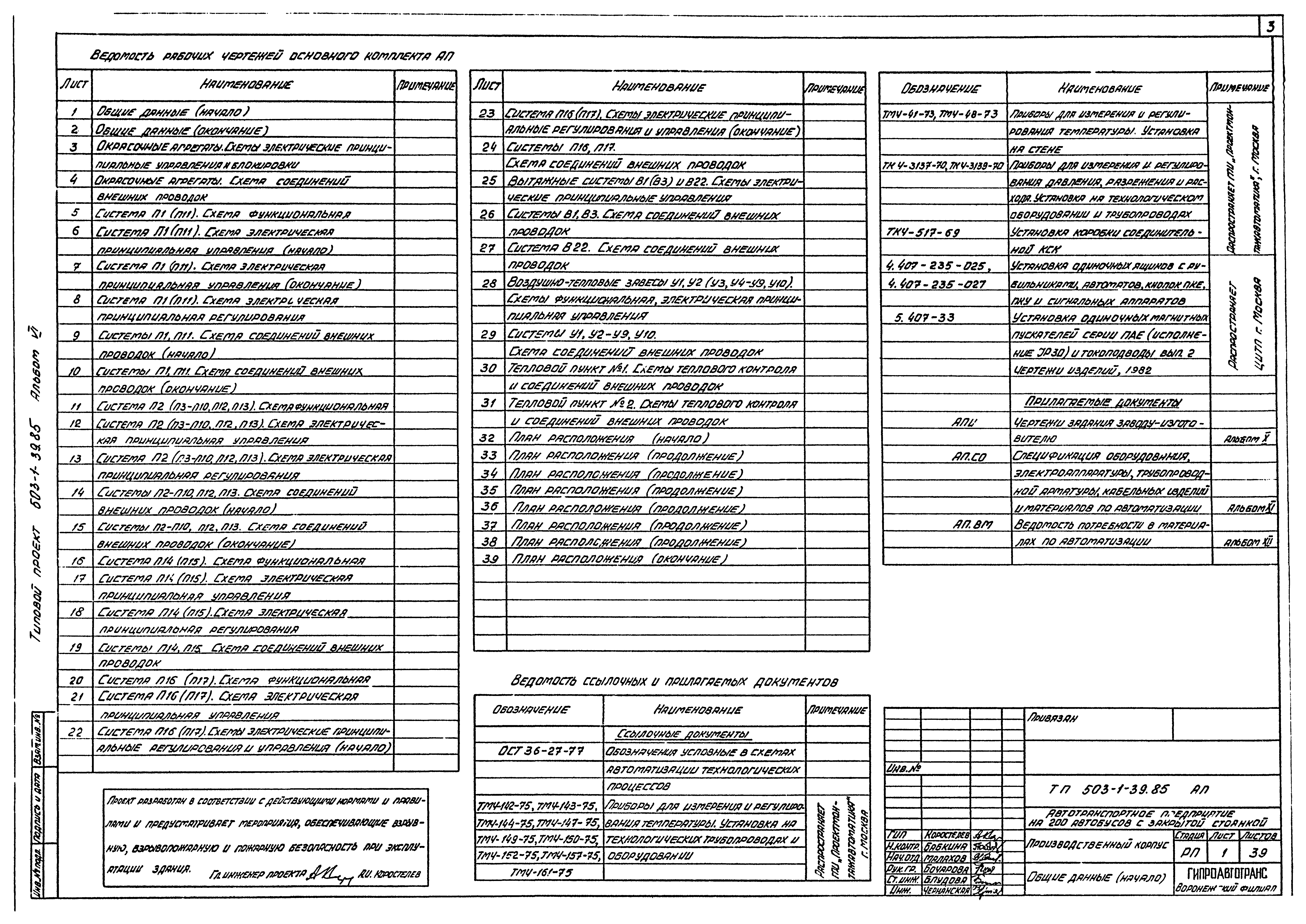 Типовой проект 503-1-39.85