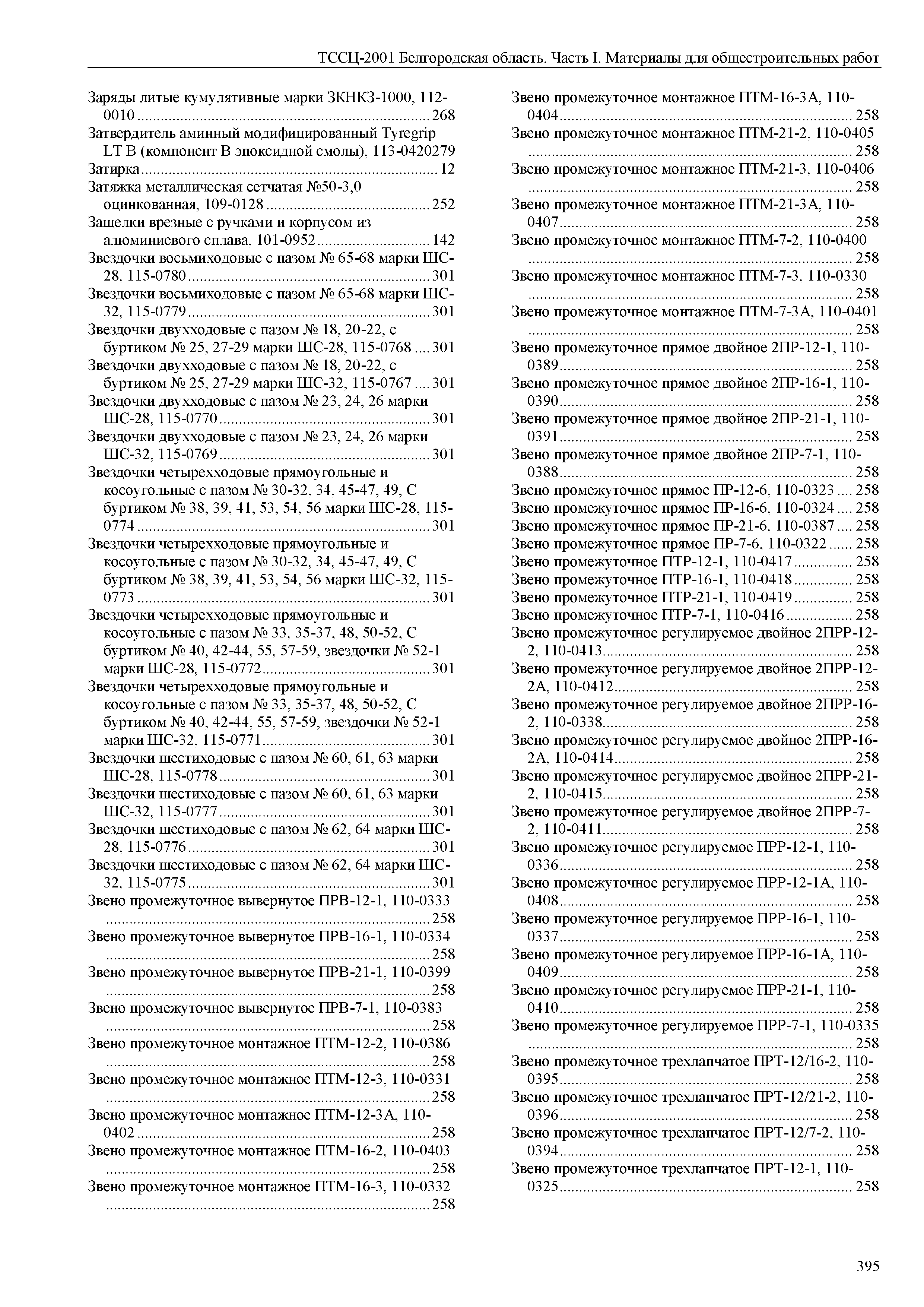 ТССЦ Белгородская область 01-2001