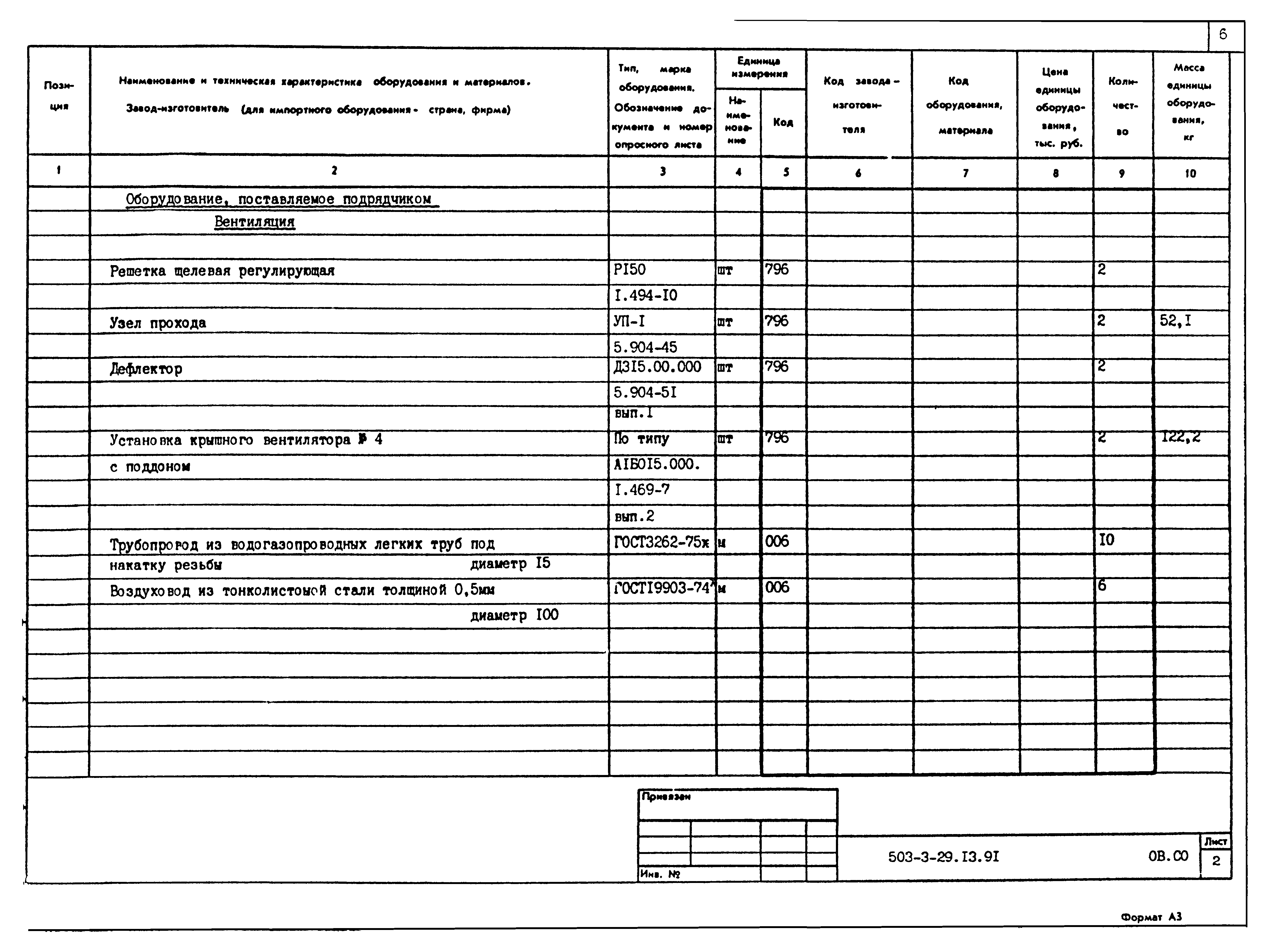 Типовой проект 503-3-29.13.91