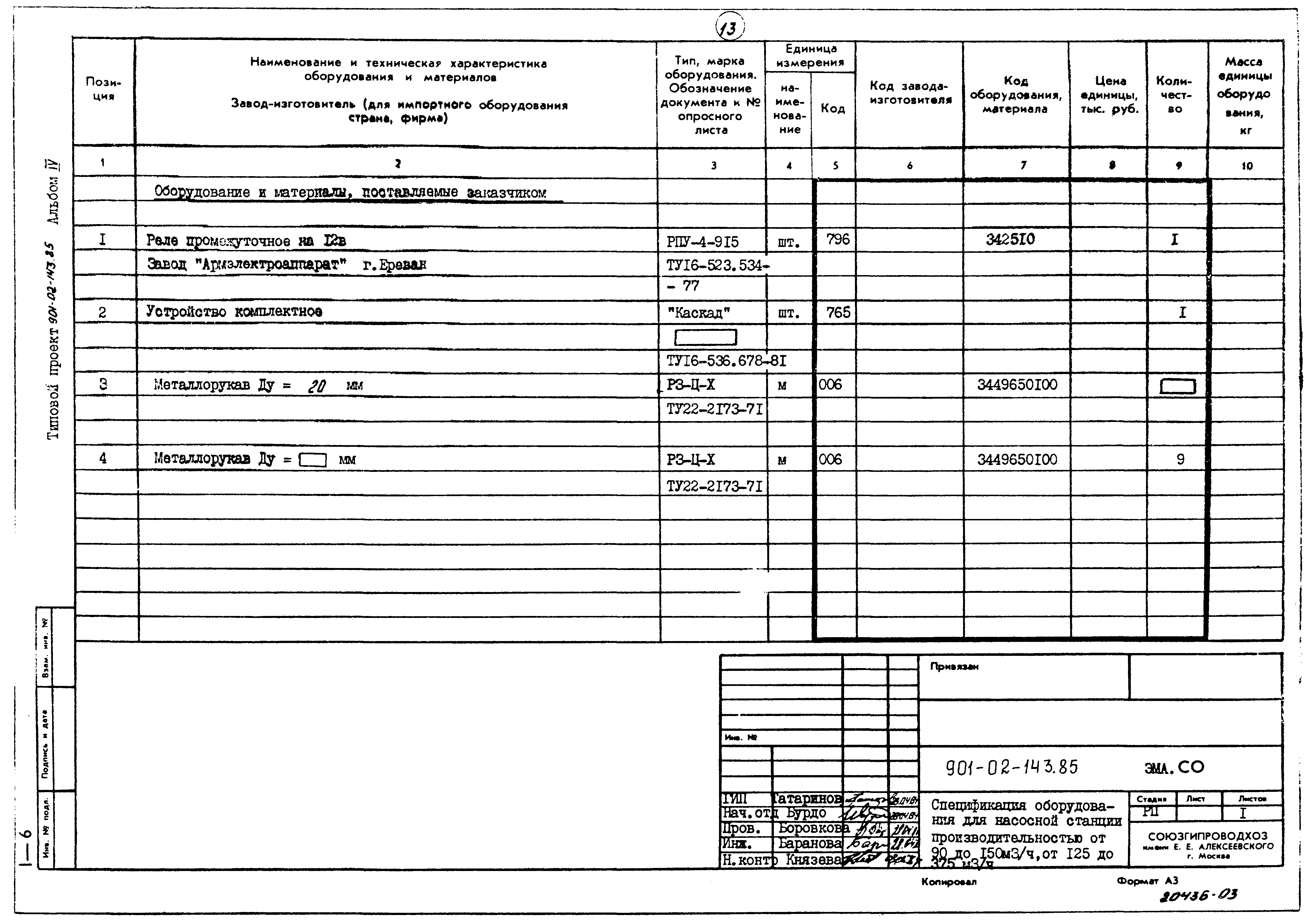 Типовые проектные решения 901-02-143.85