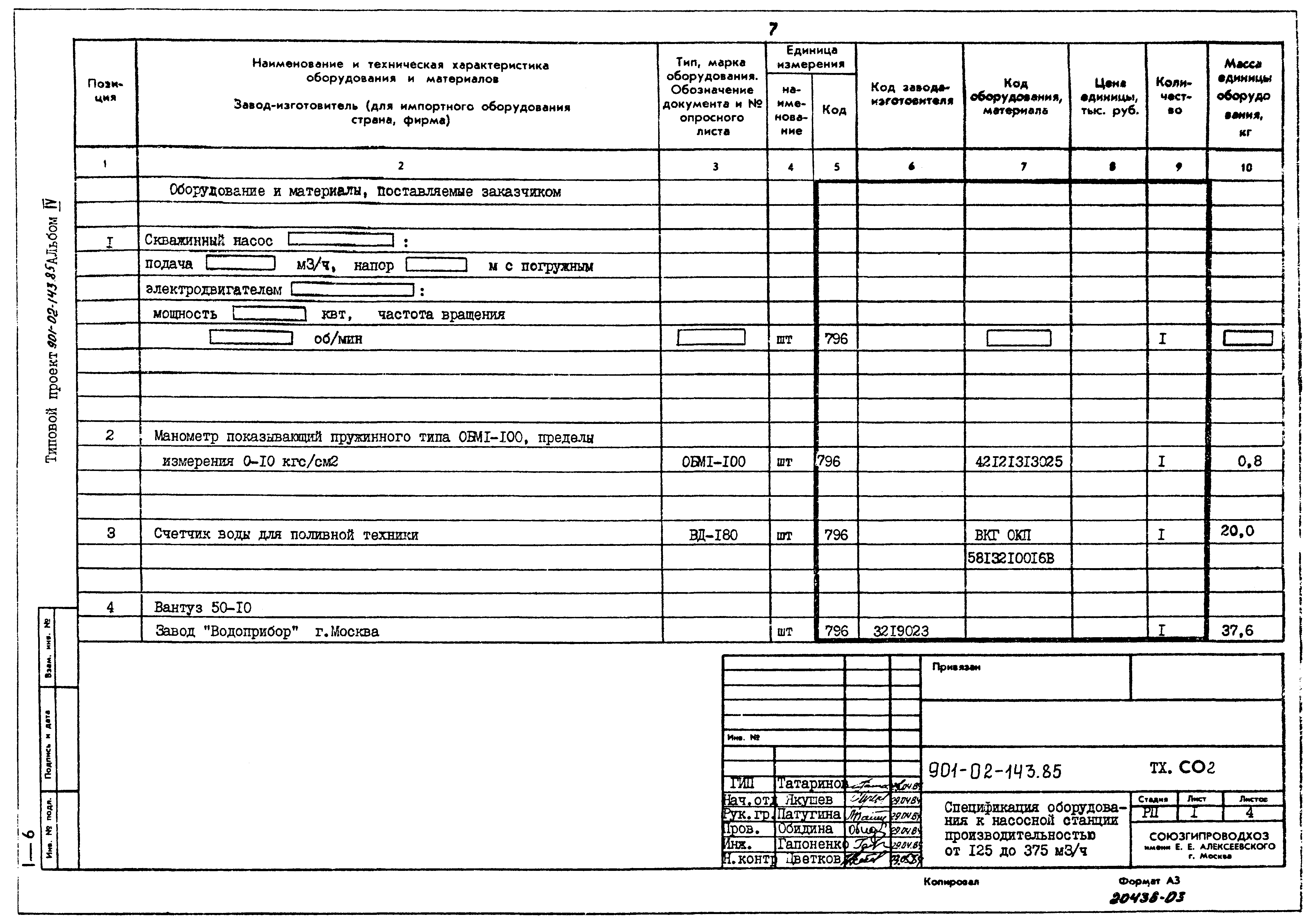 Типовые проектные решения 901-02-143.85