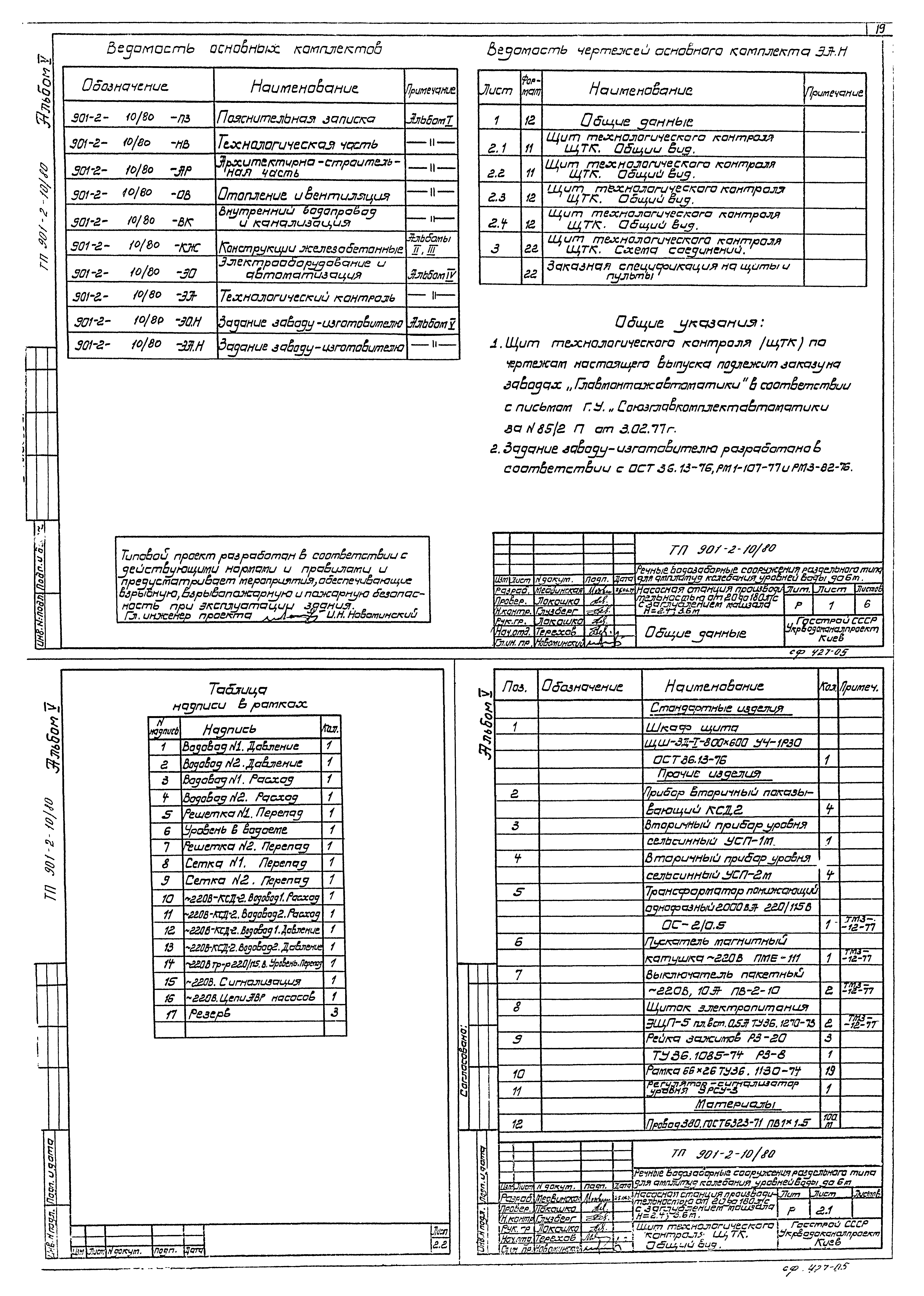 Типовой проект 901-2-10/80