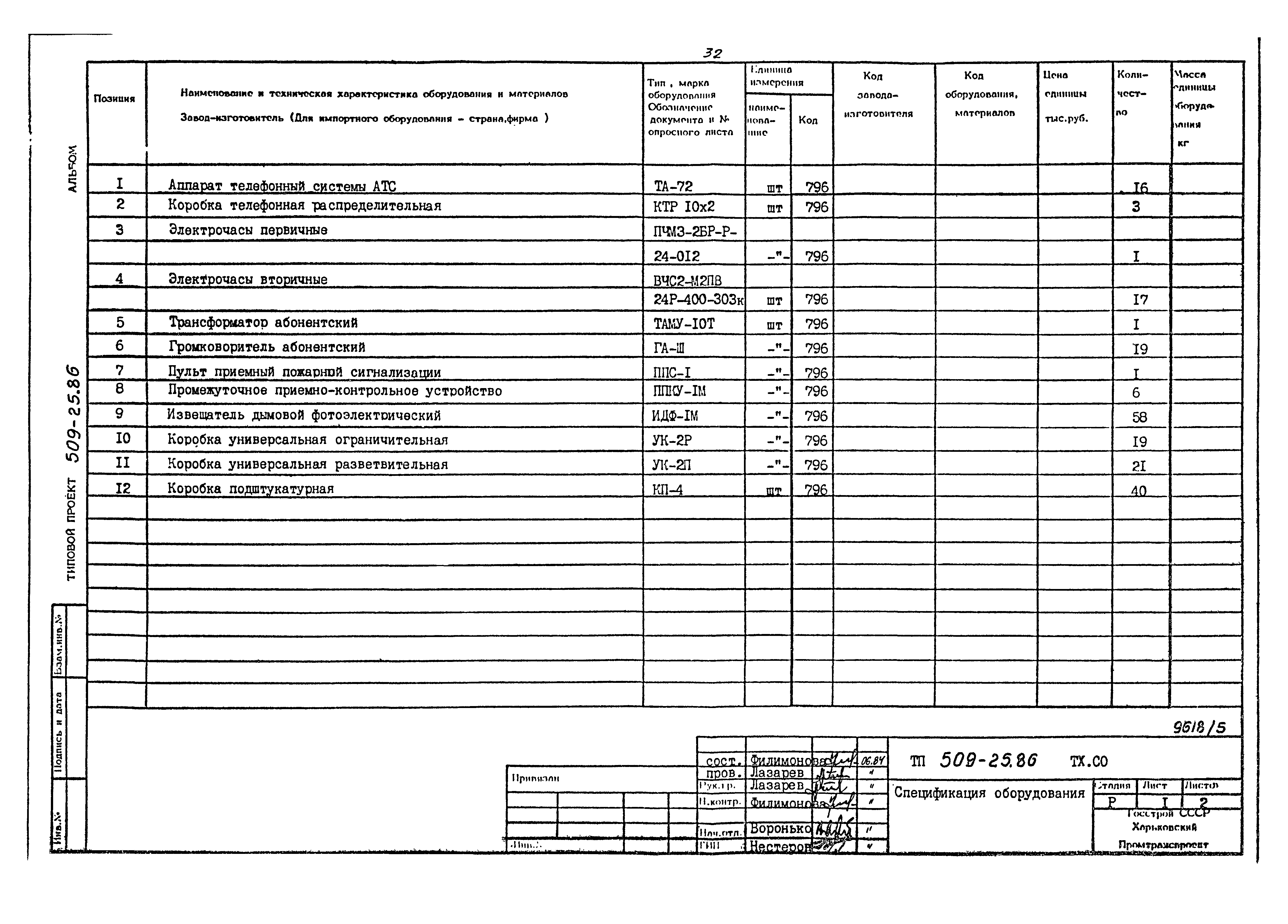 Типовой проект 509-25.86