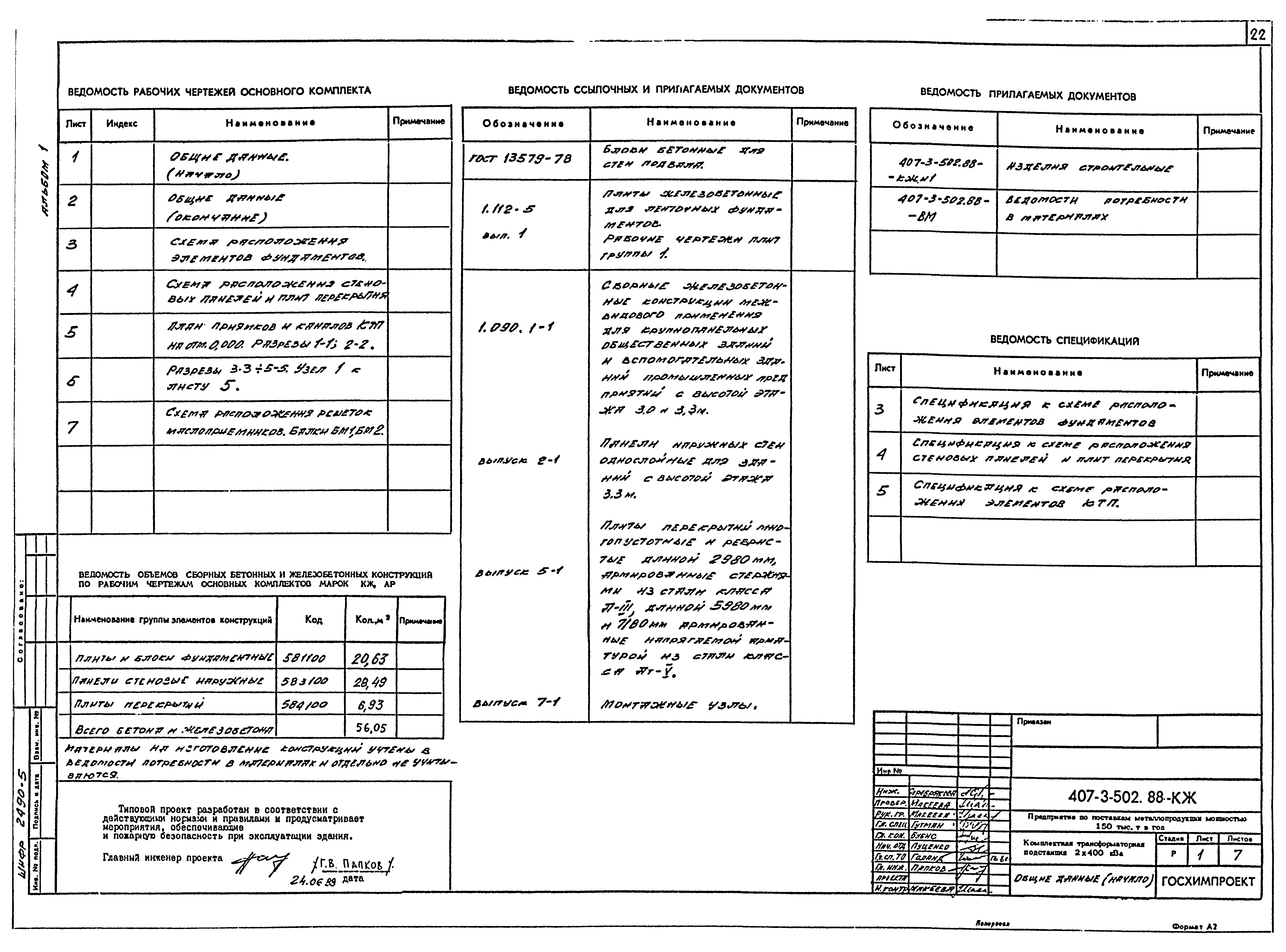 Типовой проект 407-3-502.88
