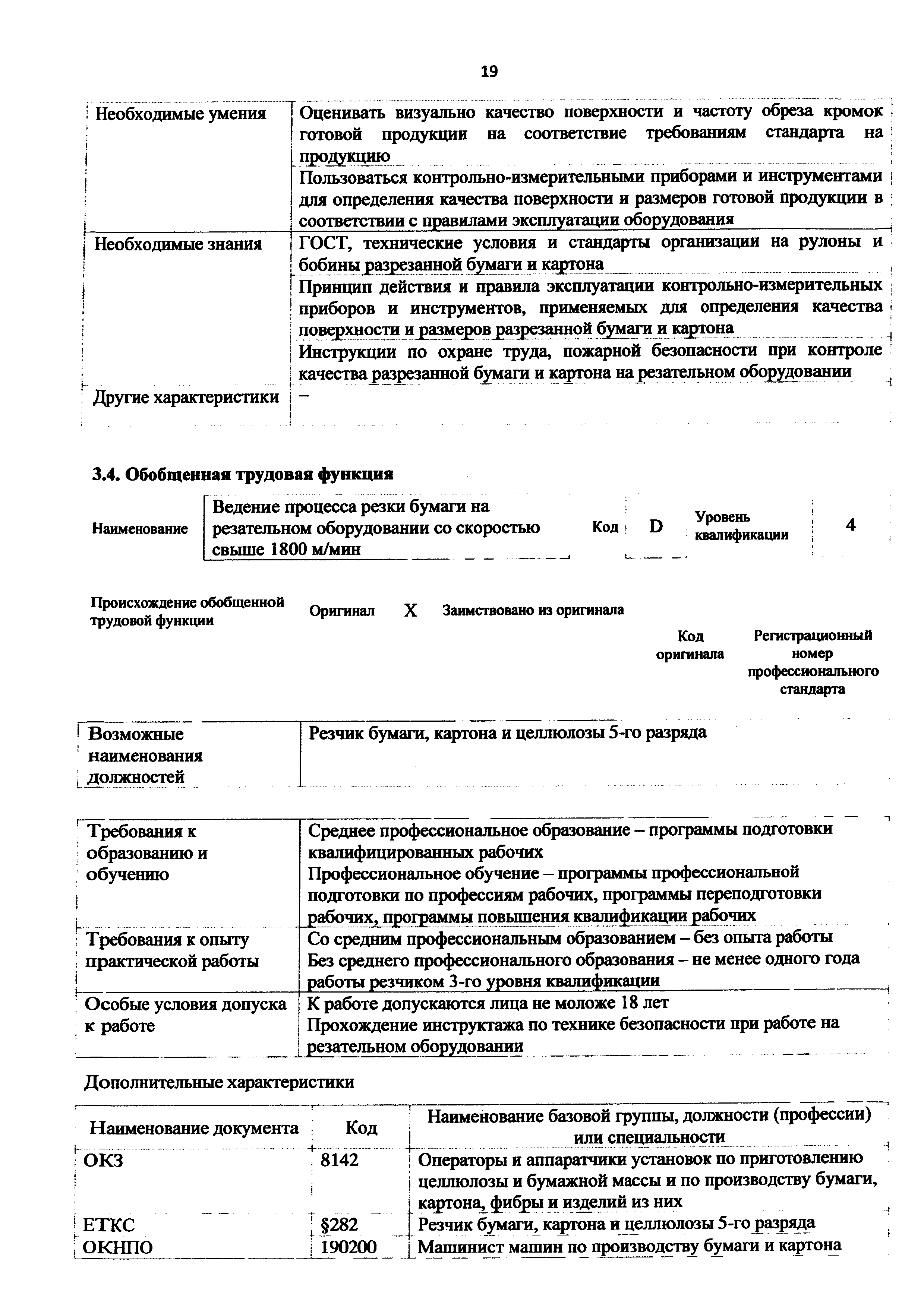 Приказ 1130н. Инструкция по охране труда для резчика бумаги и картона. Резчик бумаги картона и целлюлозы. Приложение1 к приказу 1130н.