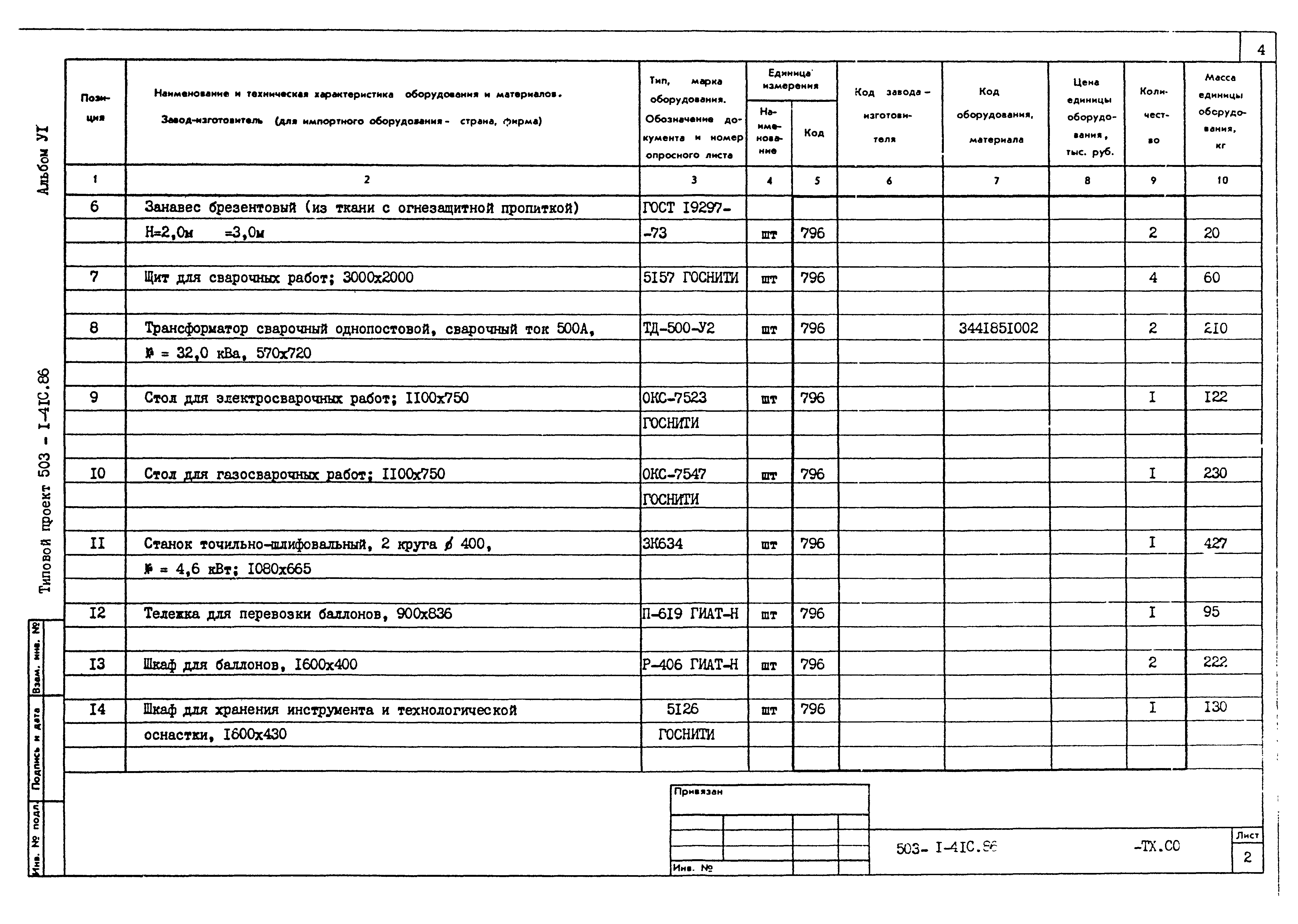 Типовой проект 503-1-41с.86