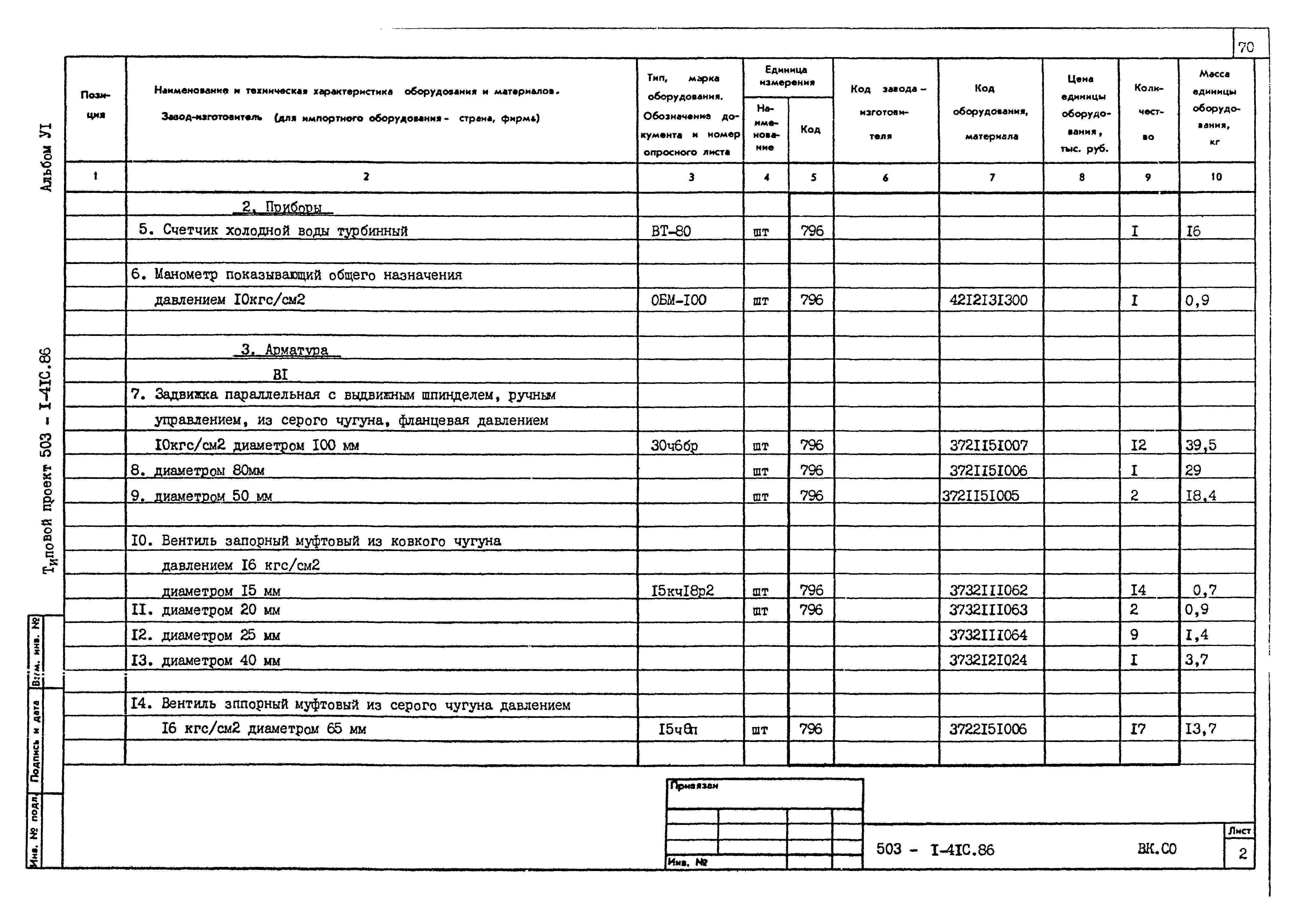 Типовой проект 503-1-41с.86