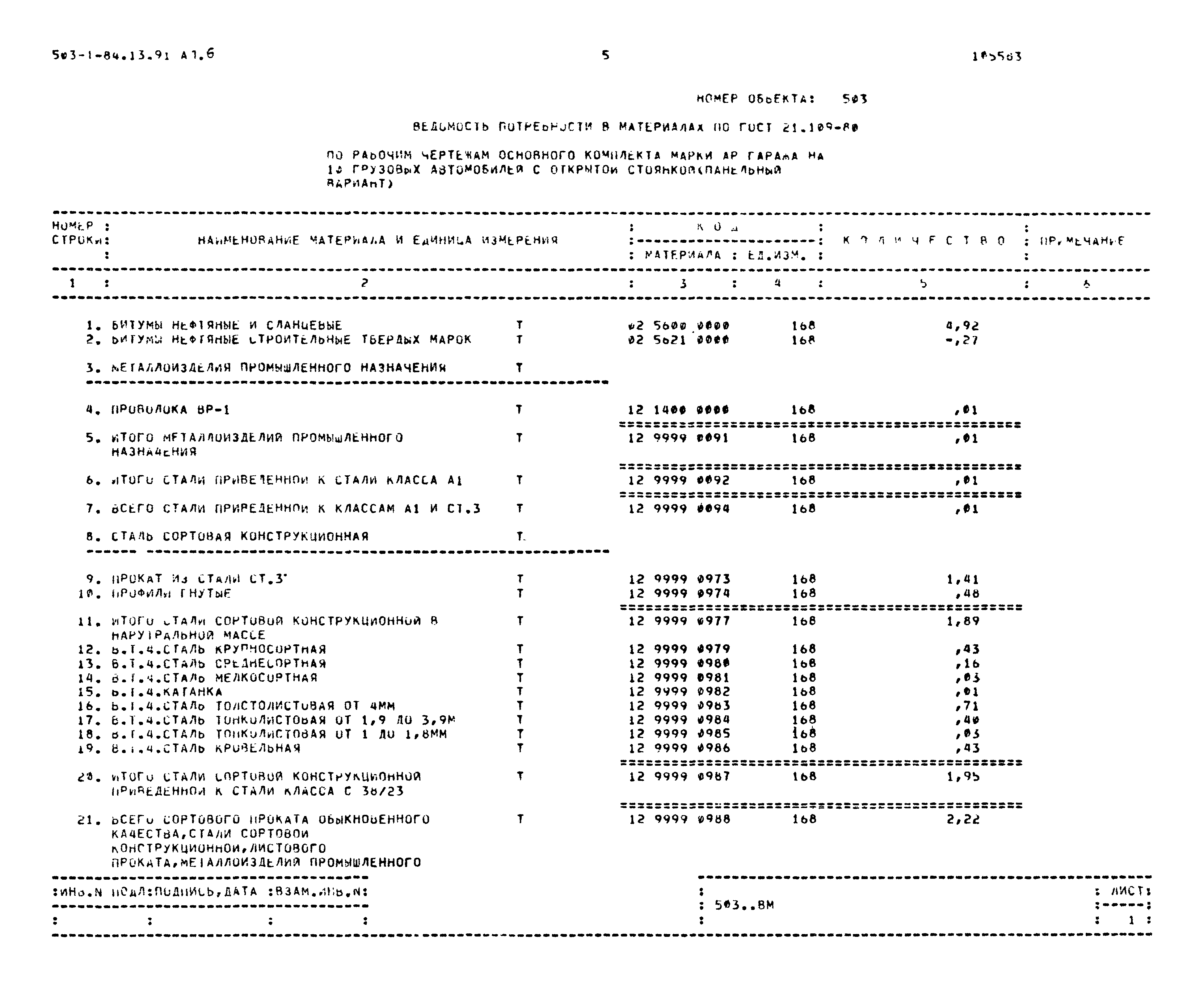 Типовой проект 503-1-84.13.91