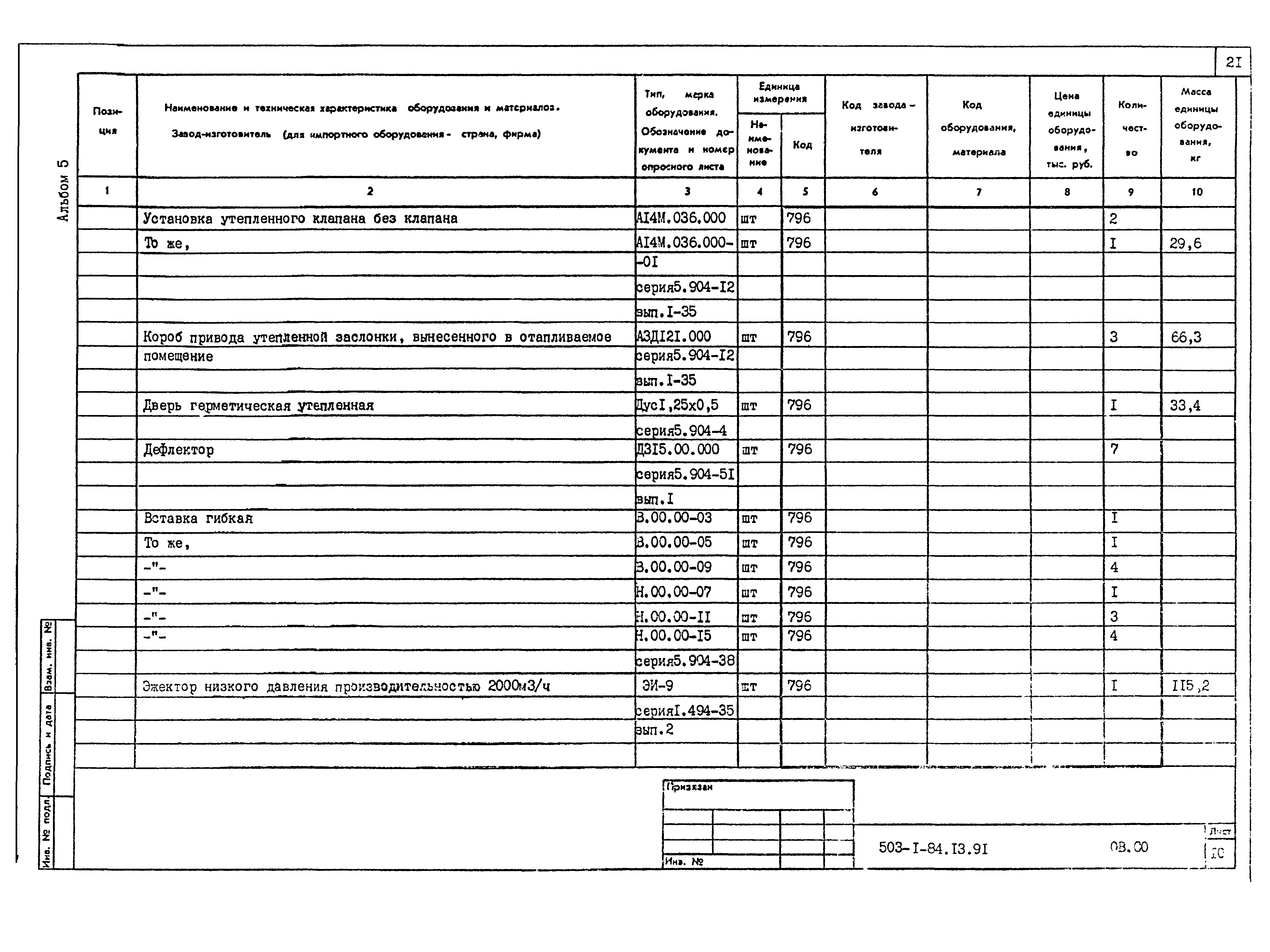 Типовой проект 503-1-84.13.91