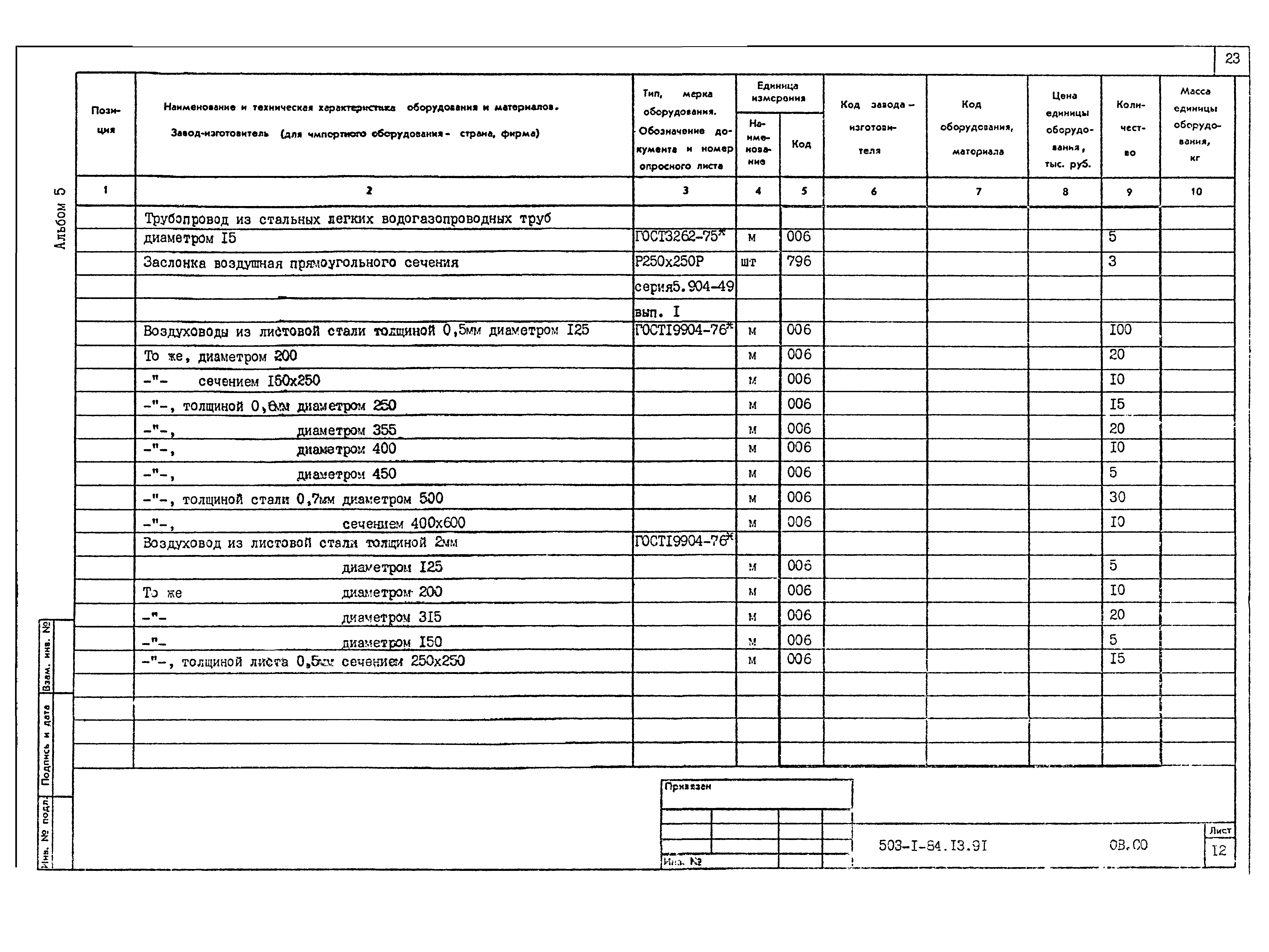 Типовой проект 503-1-84.13.91