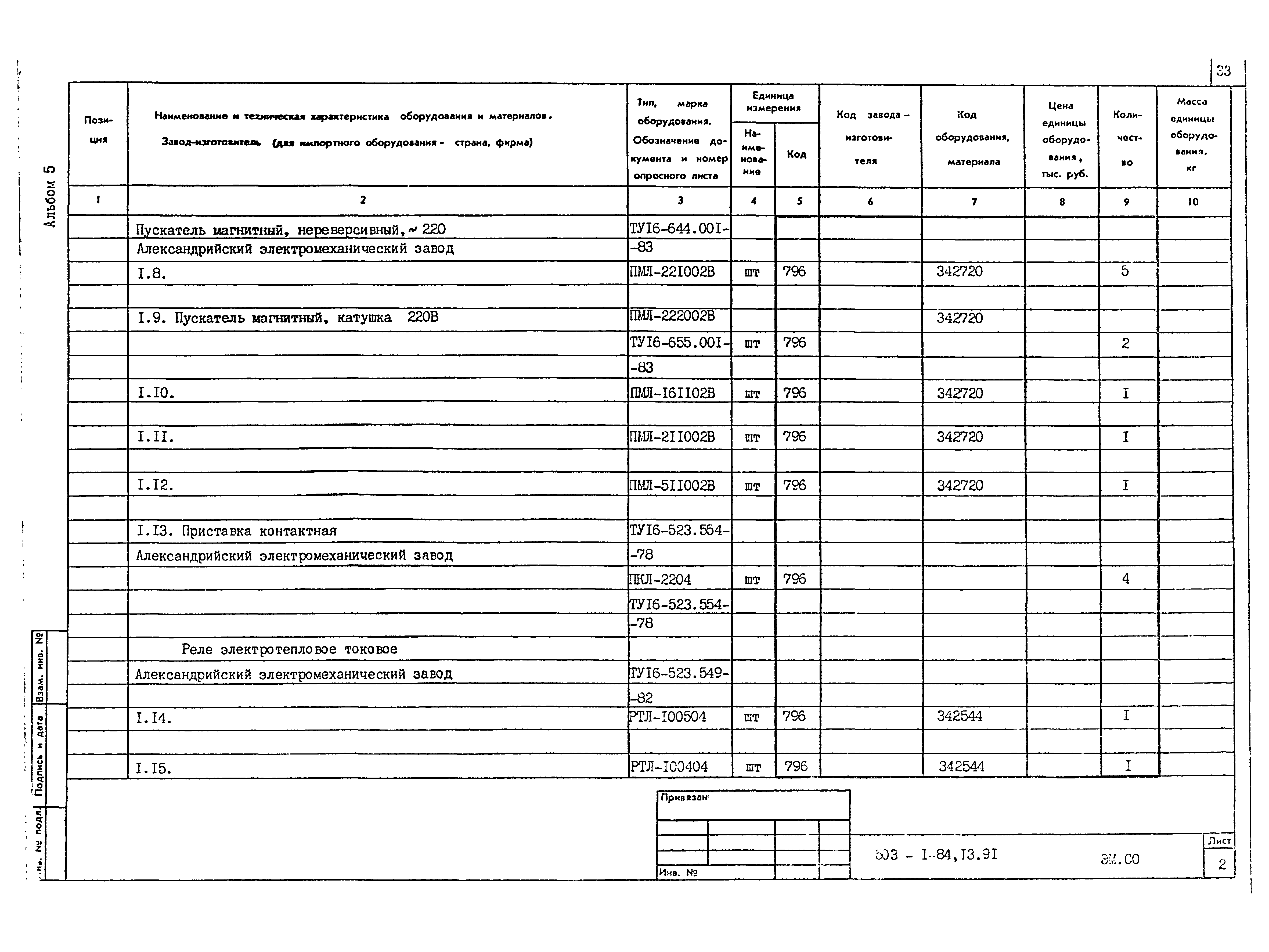 Типовой проект 503-1-84.13.91