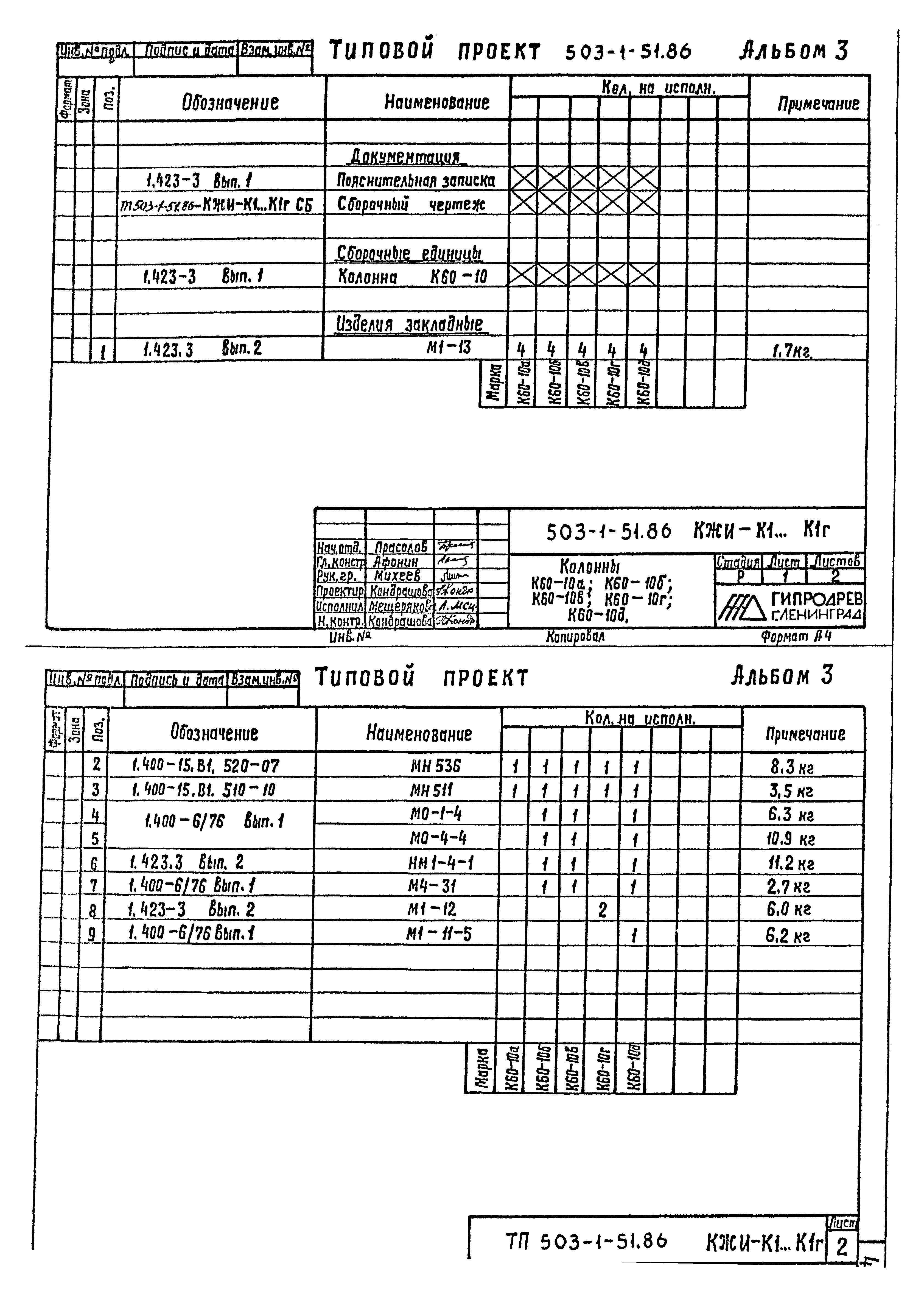 Типовой проект 503-1-51.86