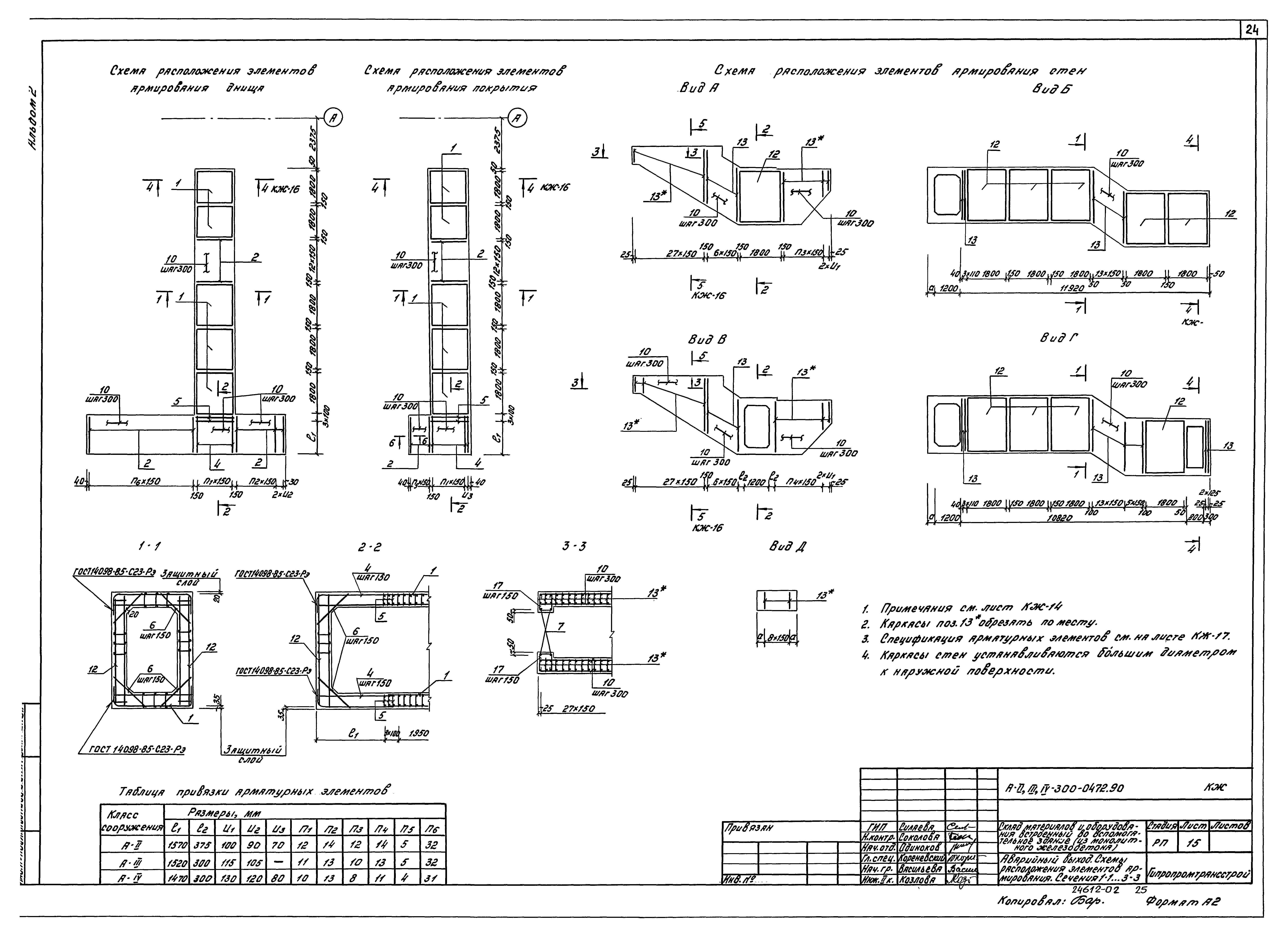 Типовые проектные решения А-II,III,IV-300-0472.90