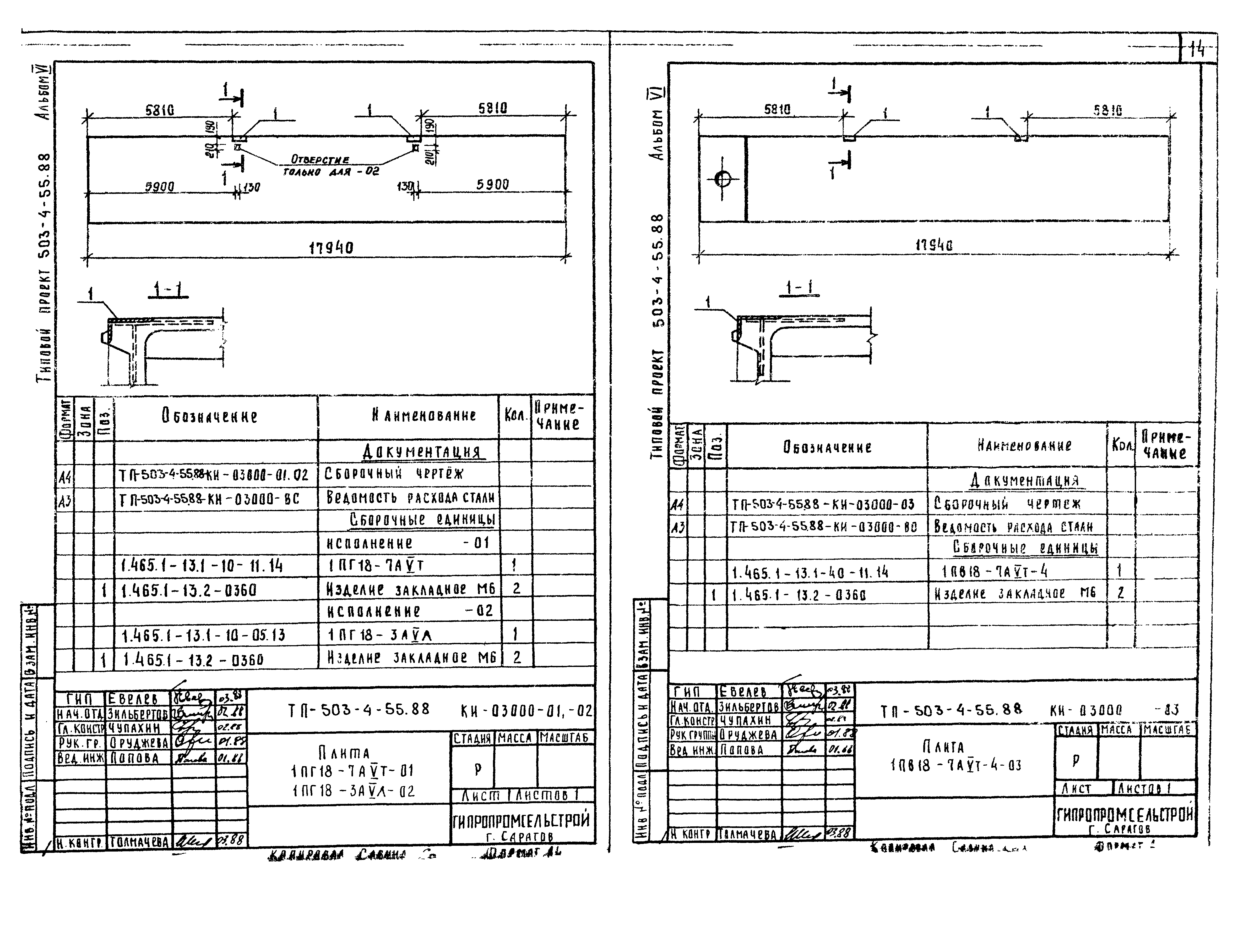 Типовой проект 503-4-55.88