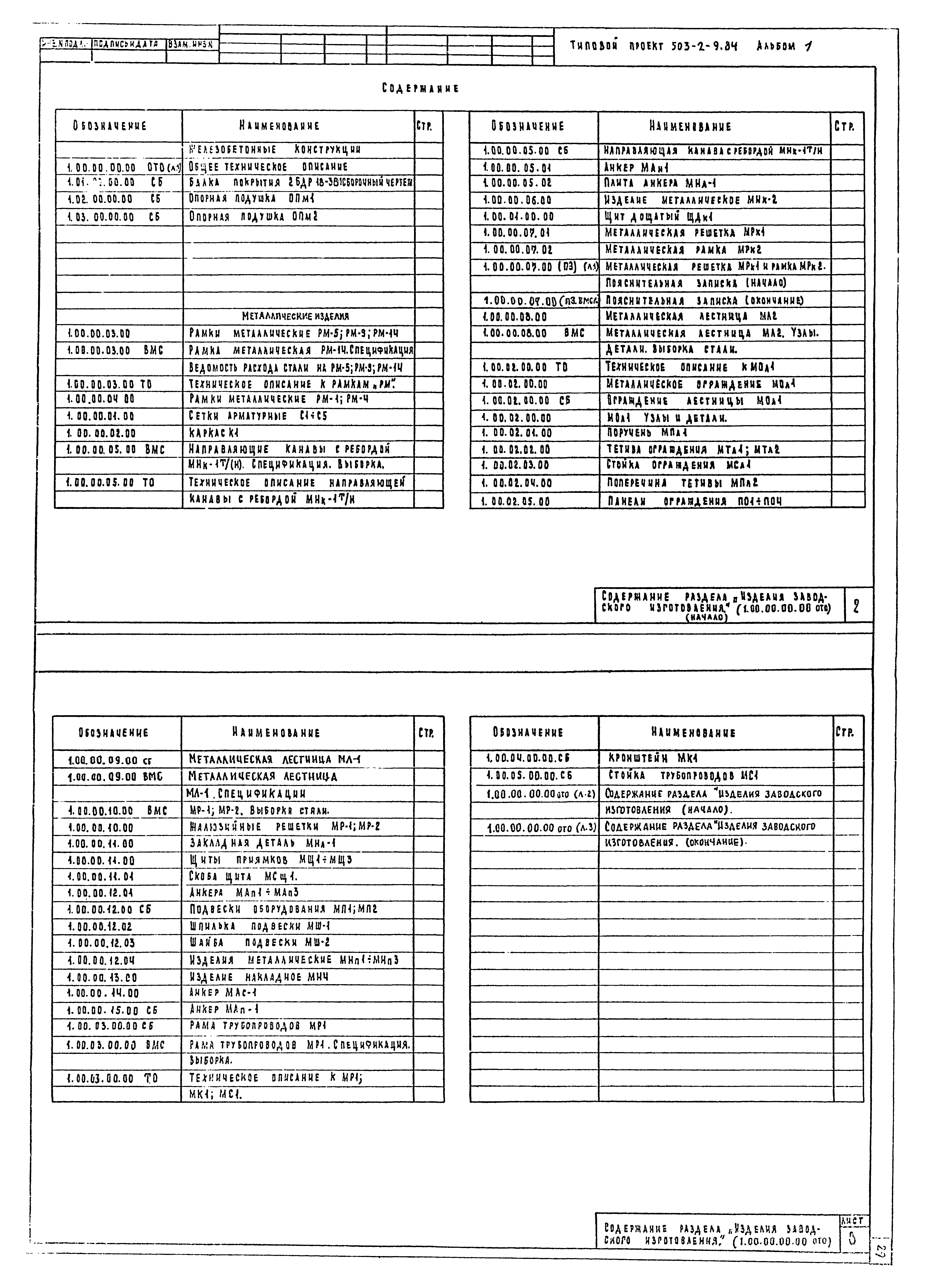 Типовой проект 503-2-9.84