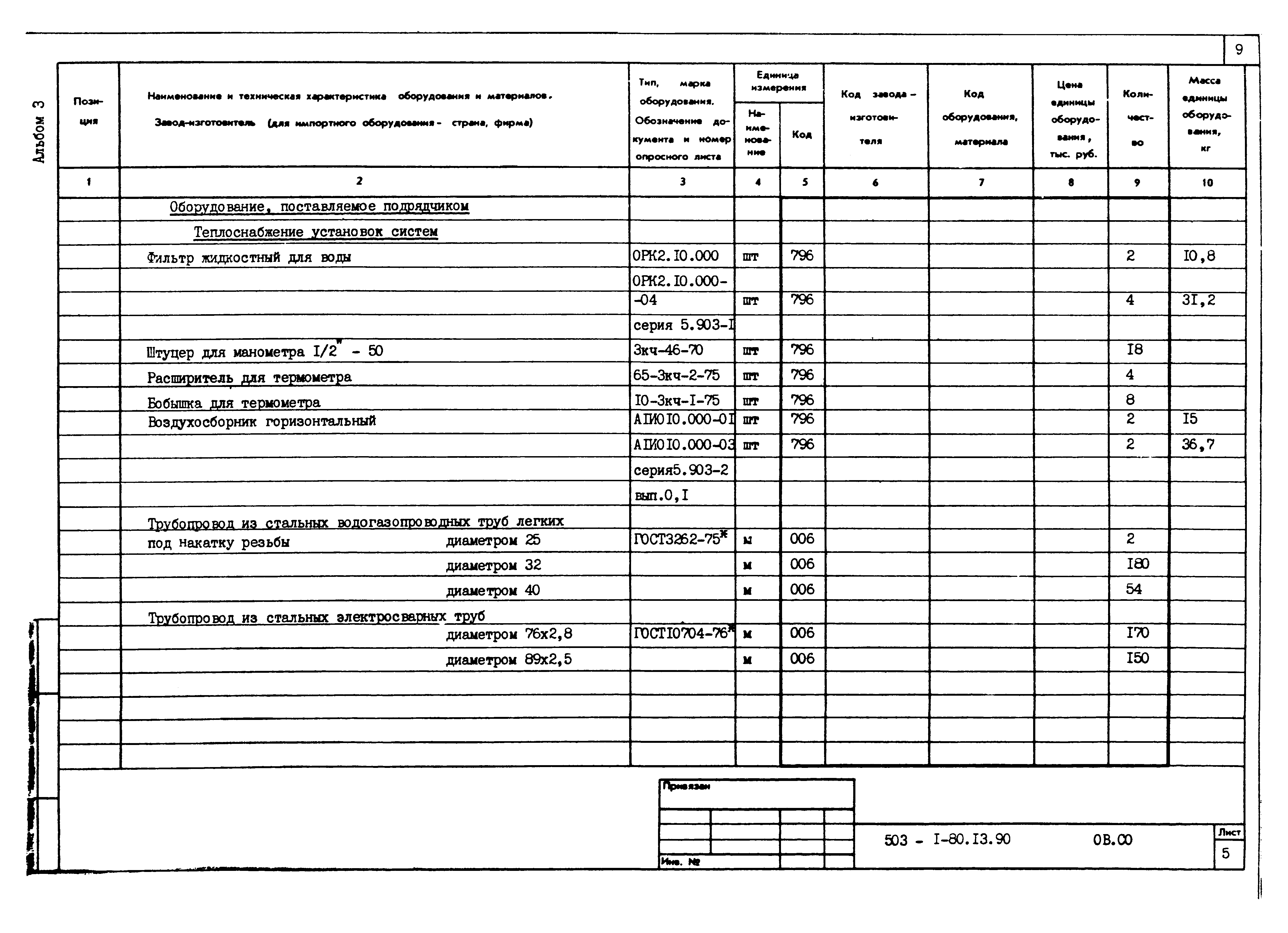 Типовой проект 503-1-80.13.90
