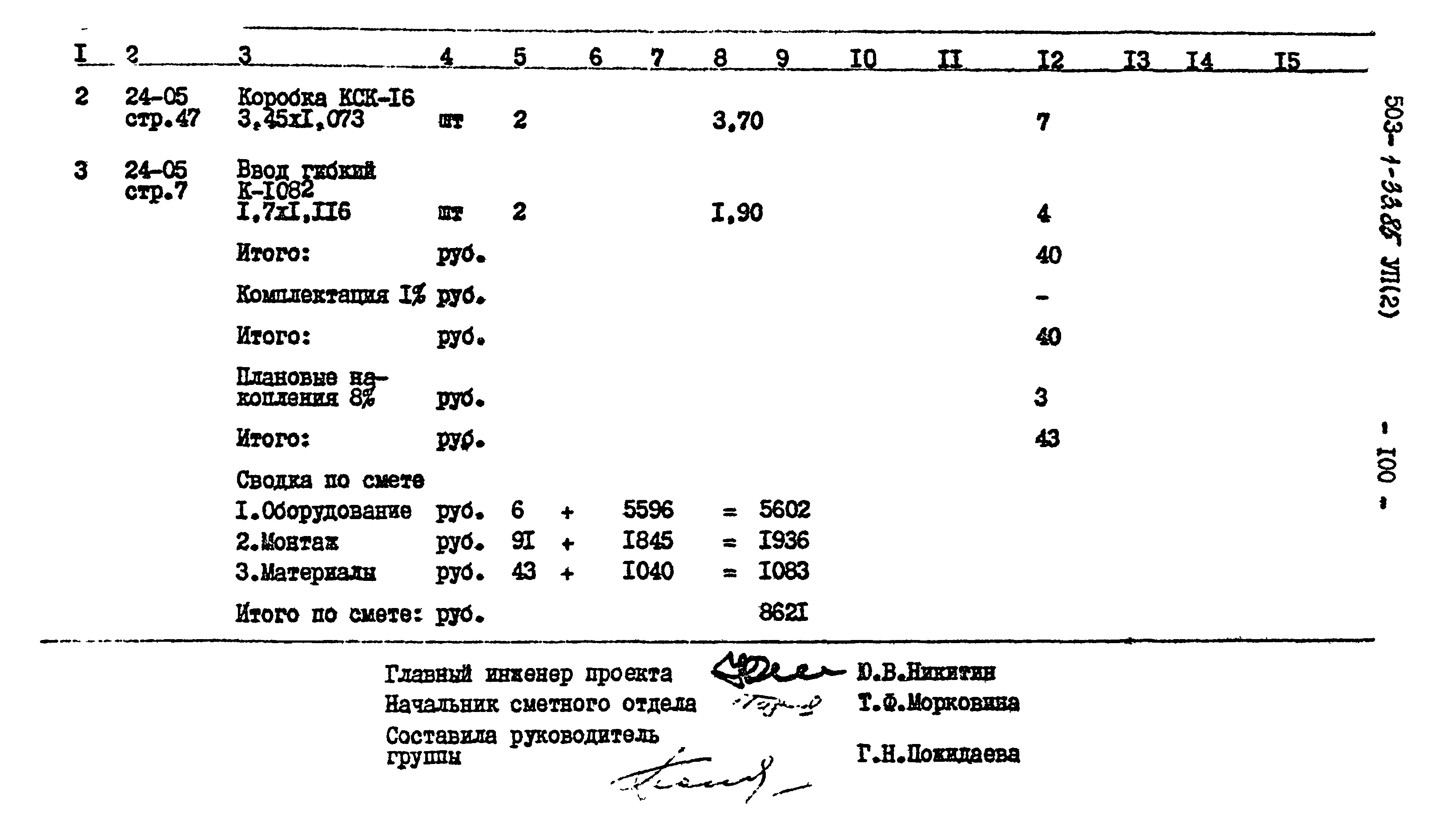 Типовой проект 503-1-33.85