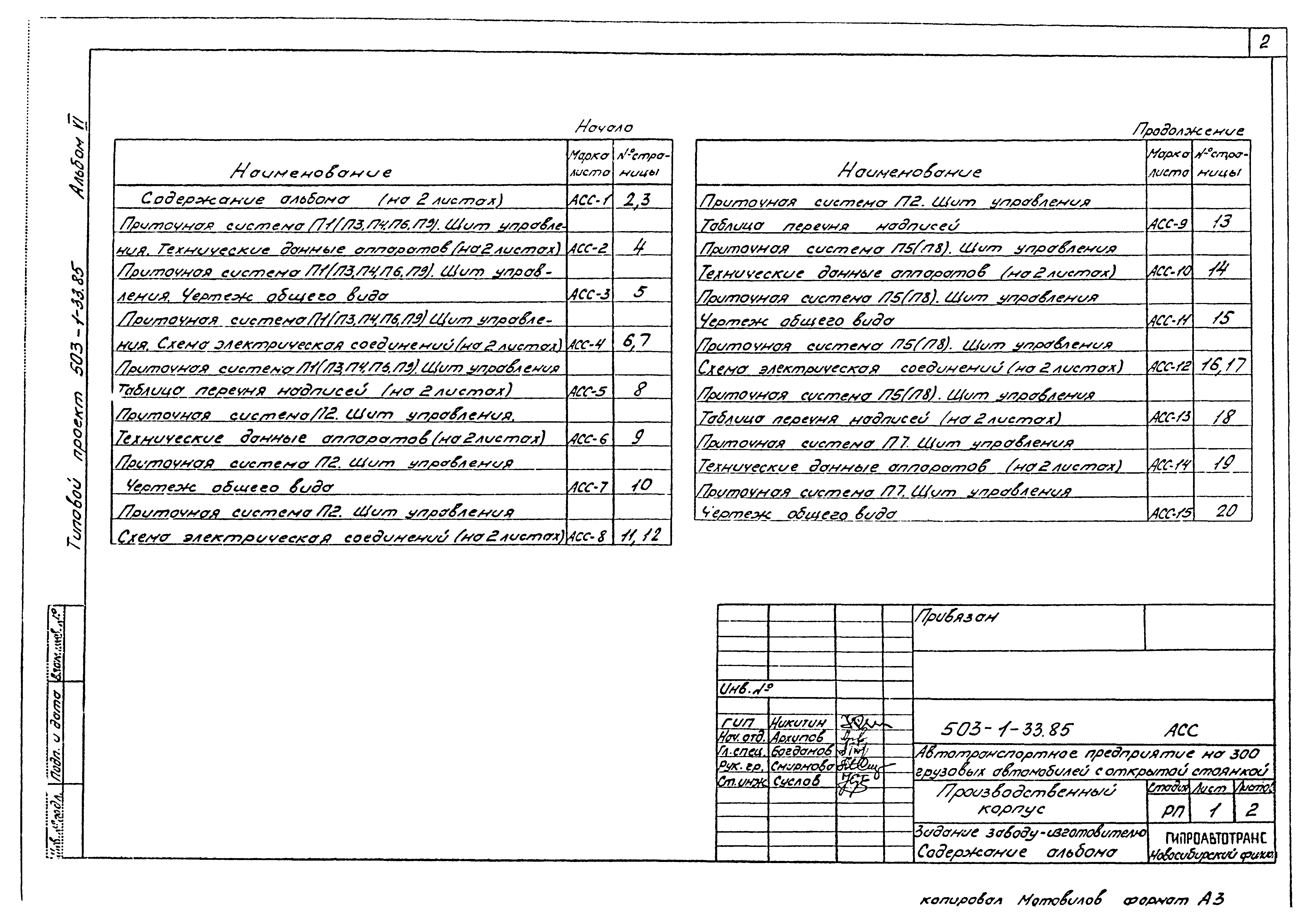 Типовой проект 503-1-33.85