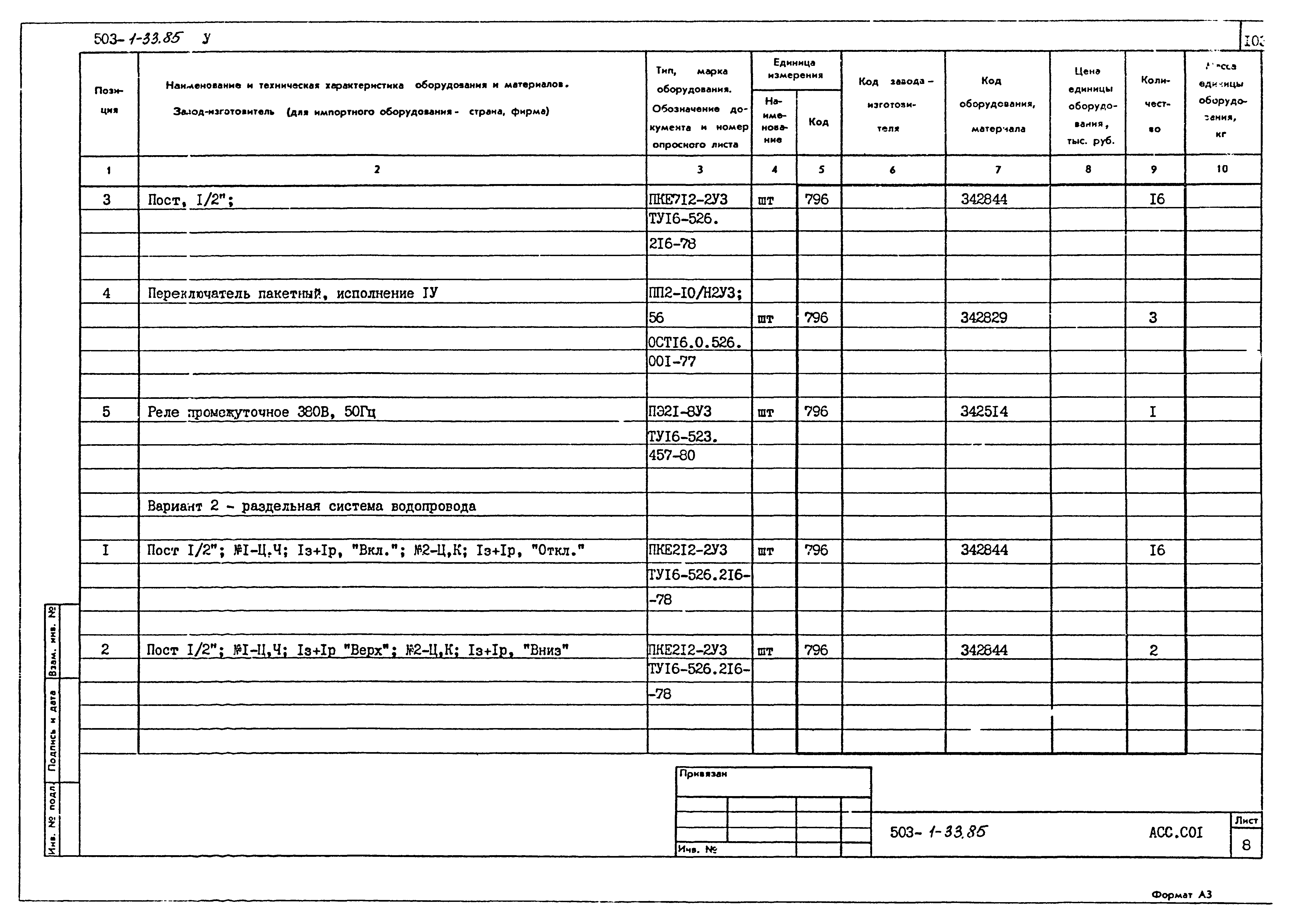 Типовой проект 503-1-33.85