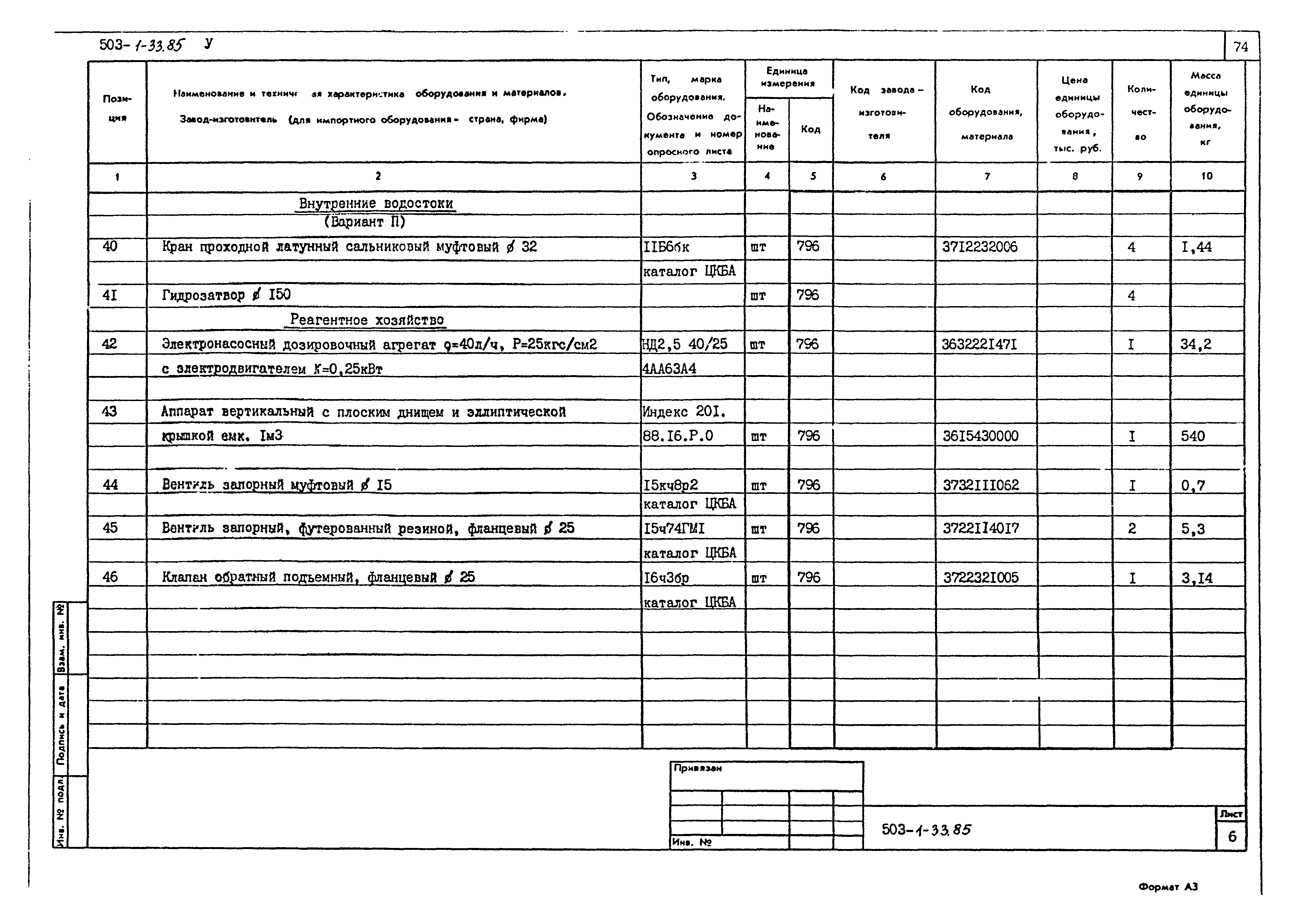 Типовой проект 503-1-33.85