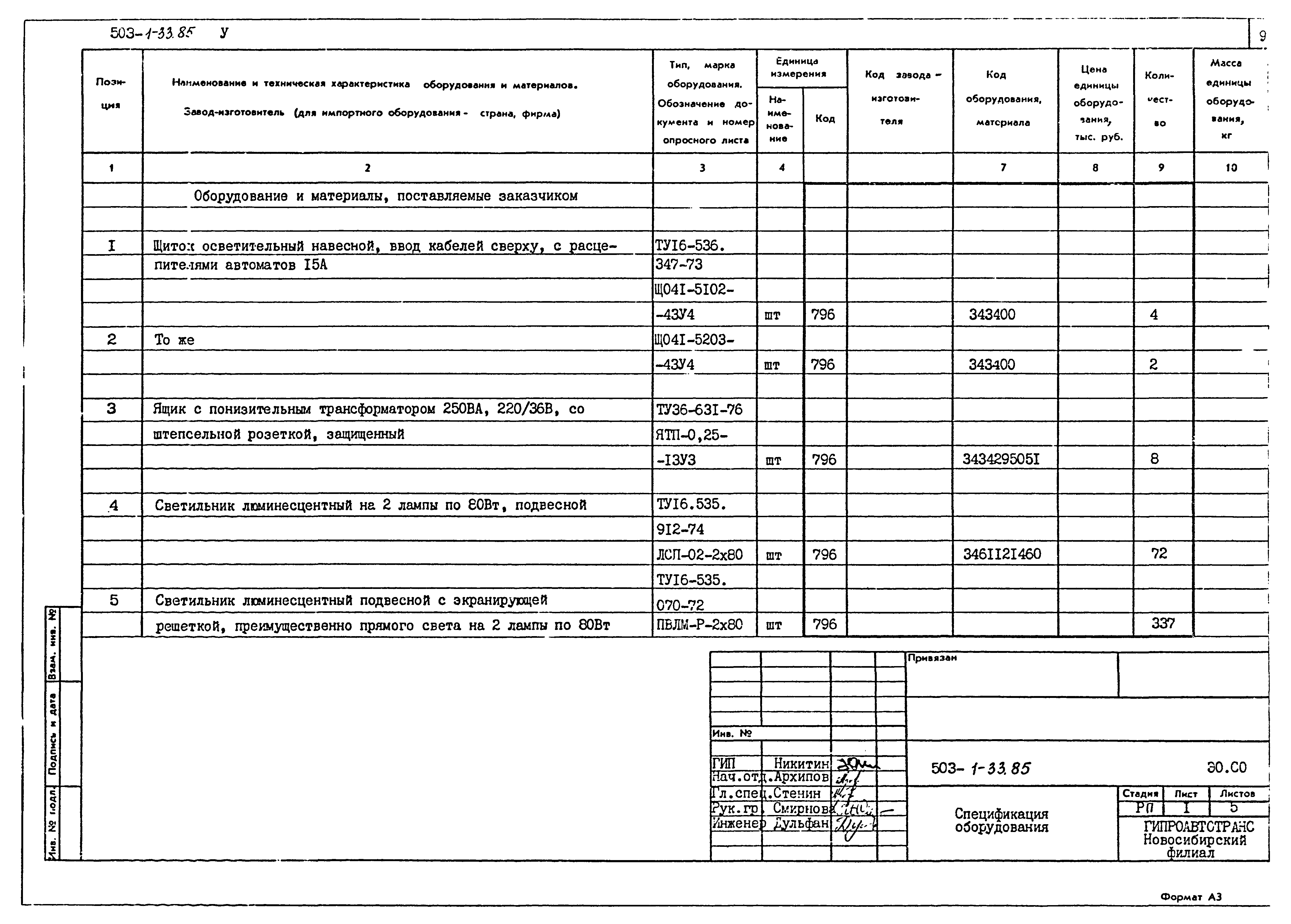 Типовой проект 503-1-33.85