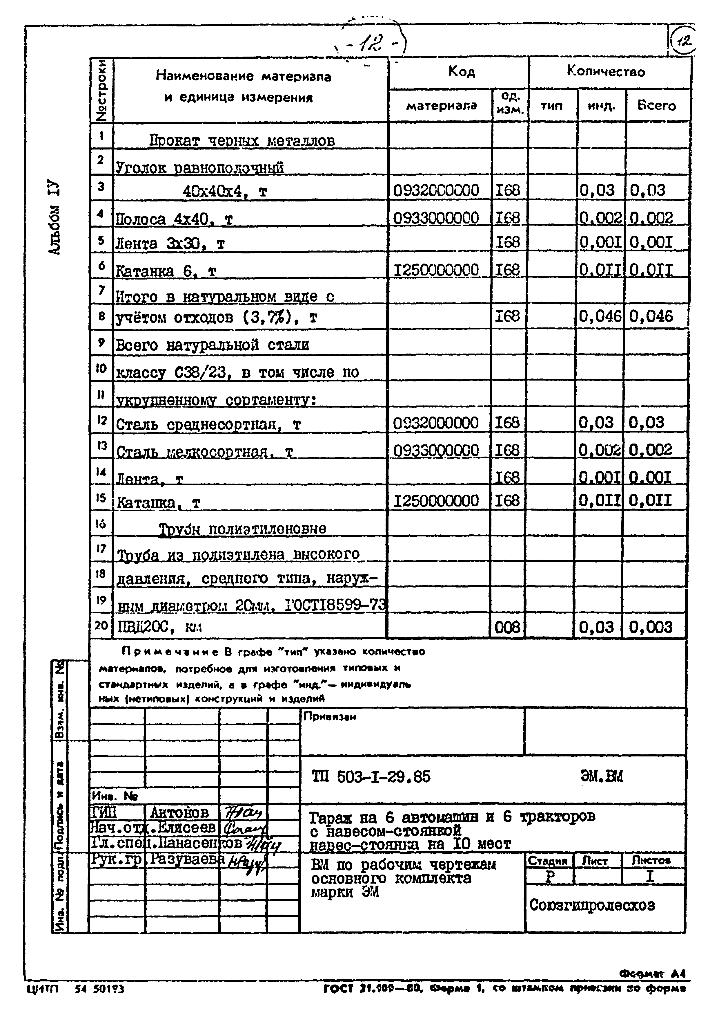 Типовой проект 503-1-29.85